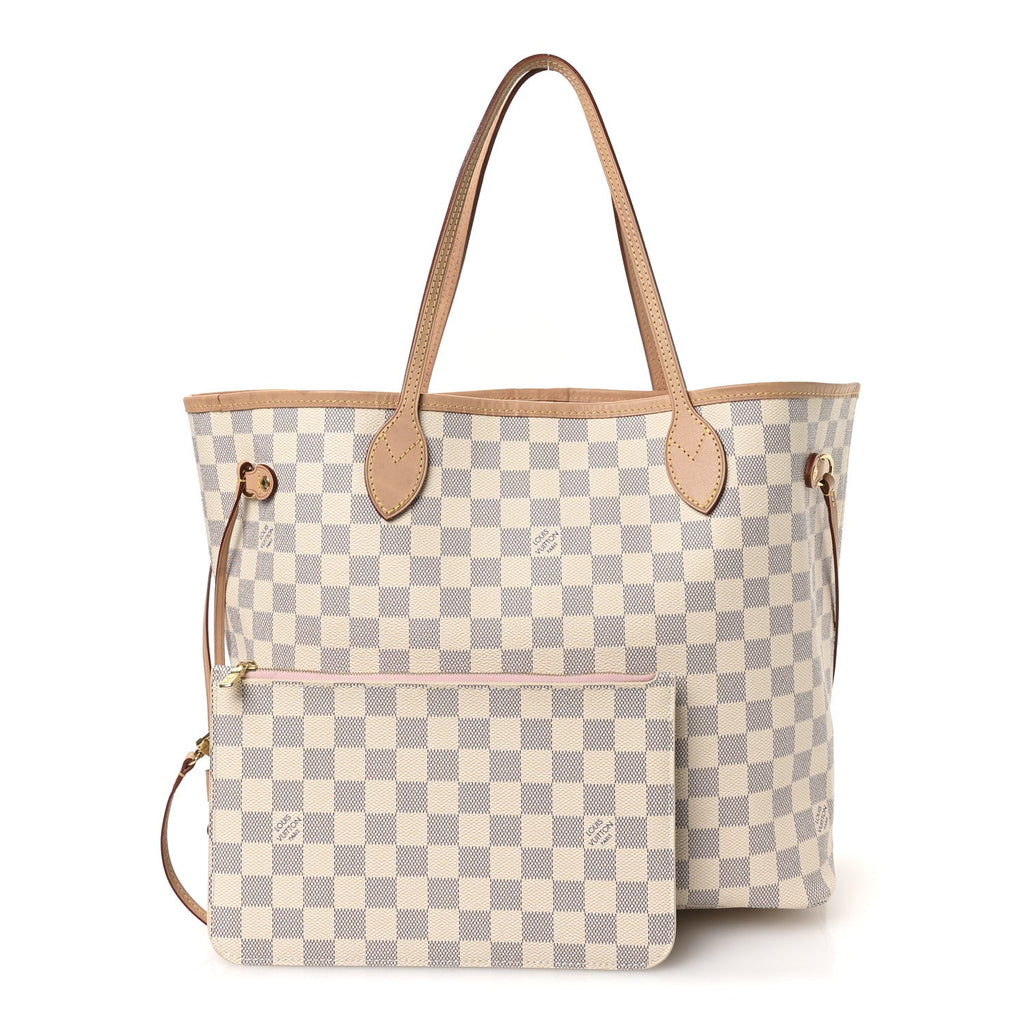 Damier Azur Neo Neverfull MM Rose Ballerine