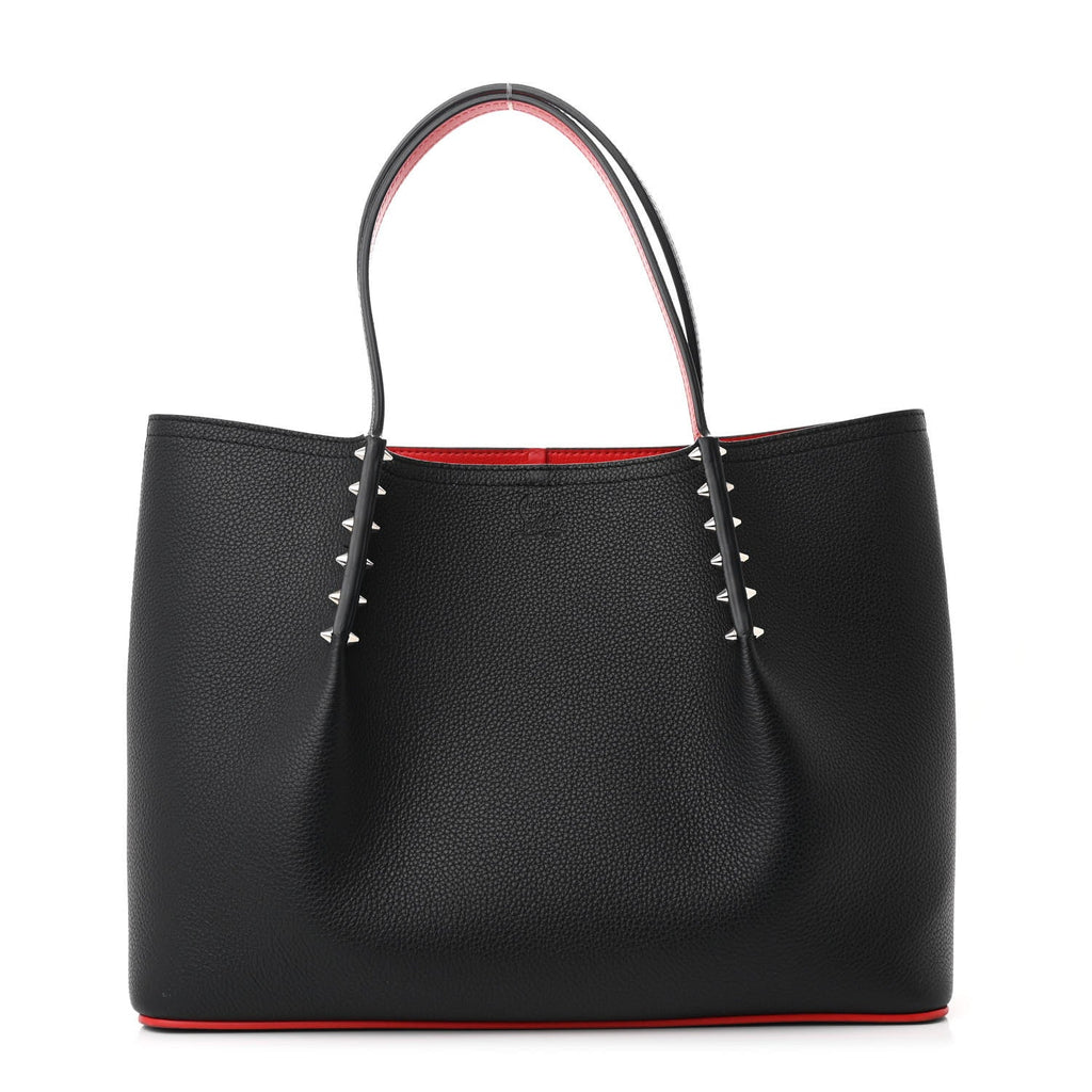 Calfskin Empire Spiked Small Cabarock Shopper Tote Black