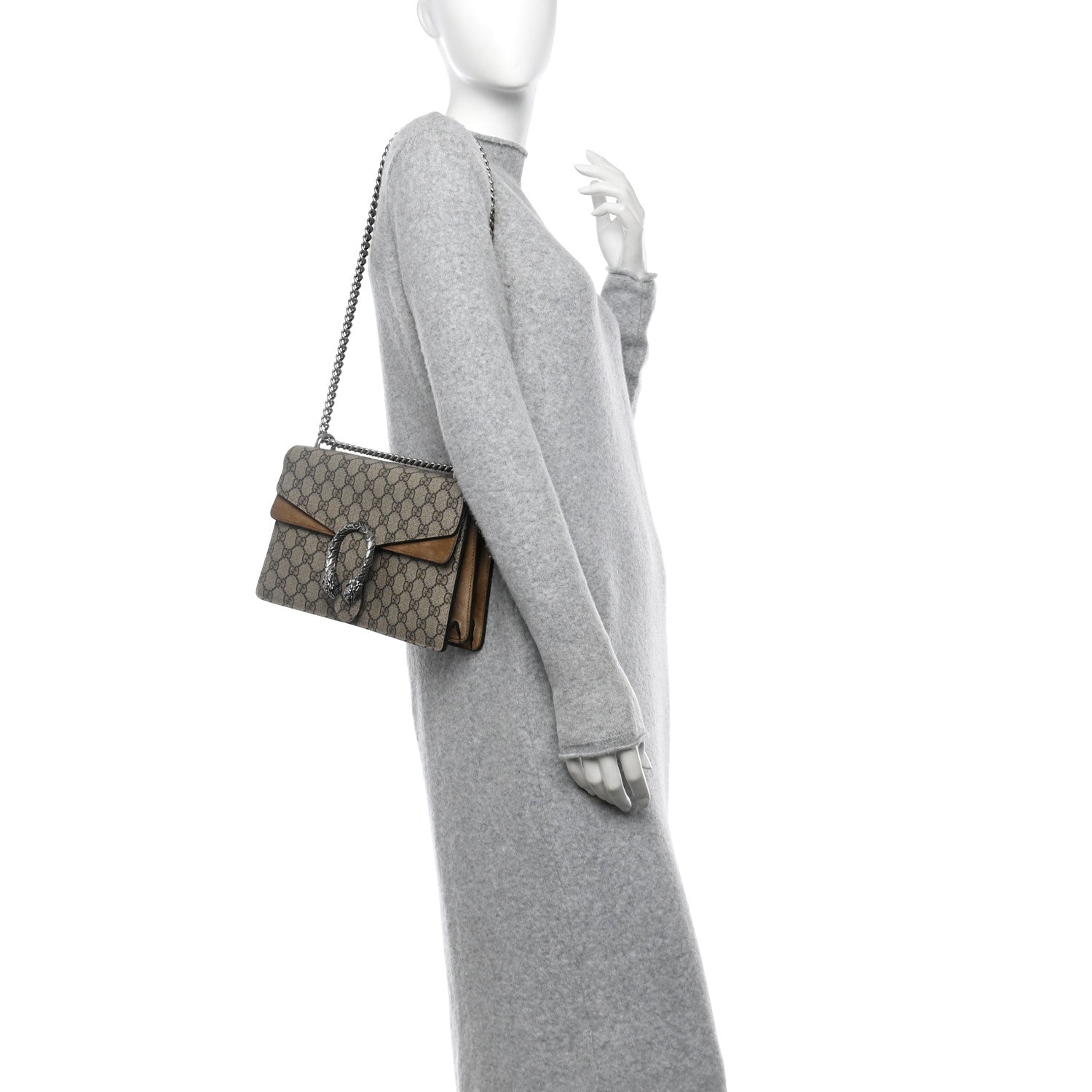 GG Supreme Monogram Small Dionysus Shoulder Bag Taupe