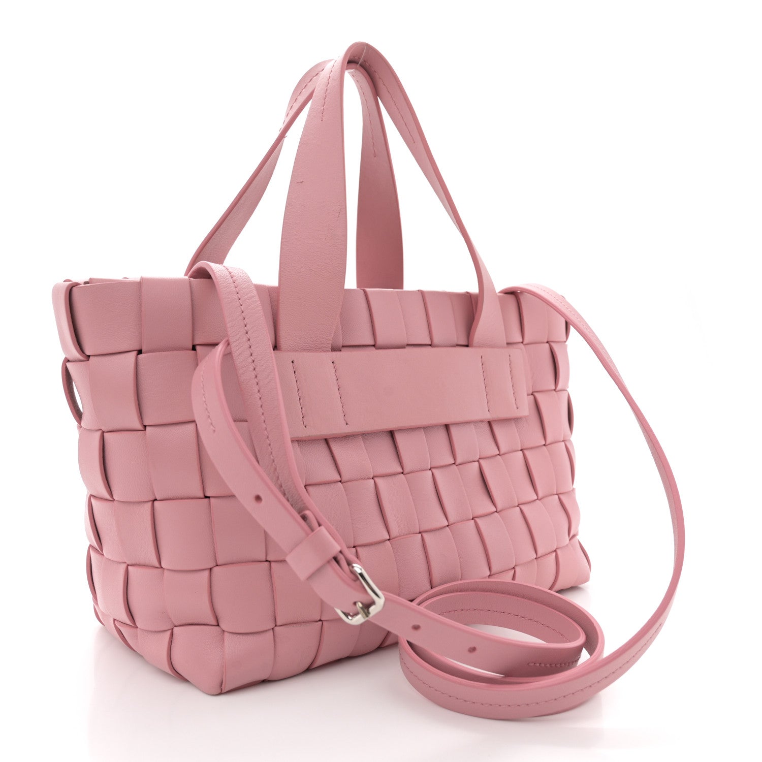 Nappa Intreccio Woven Tote Rosa