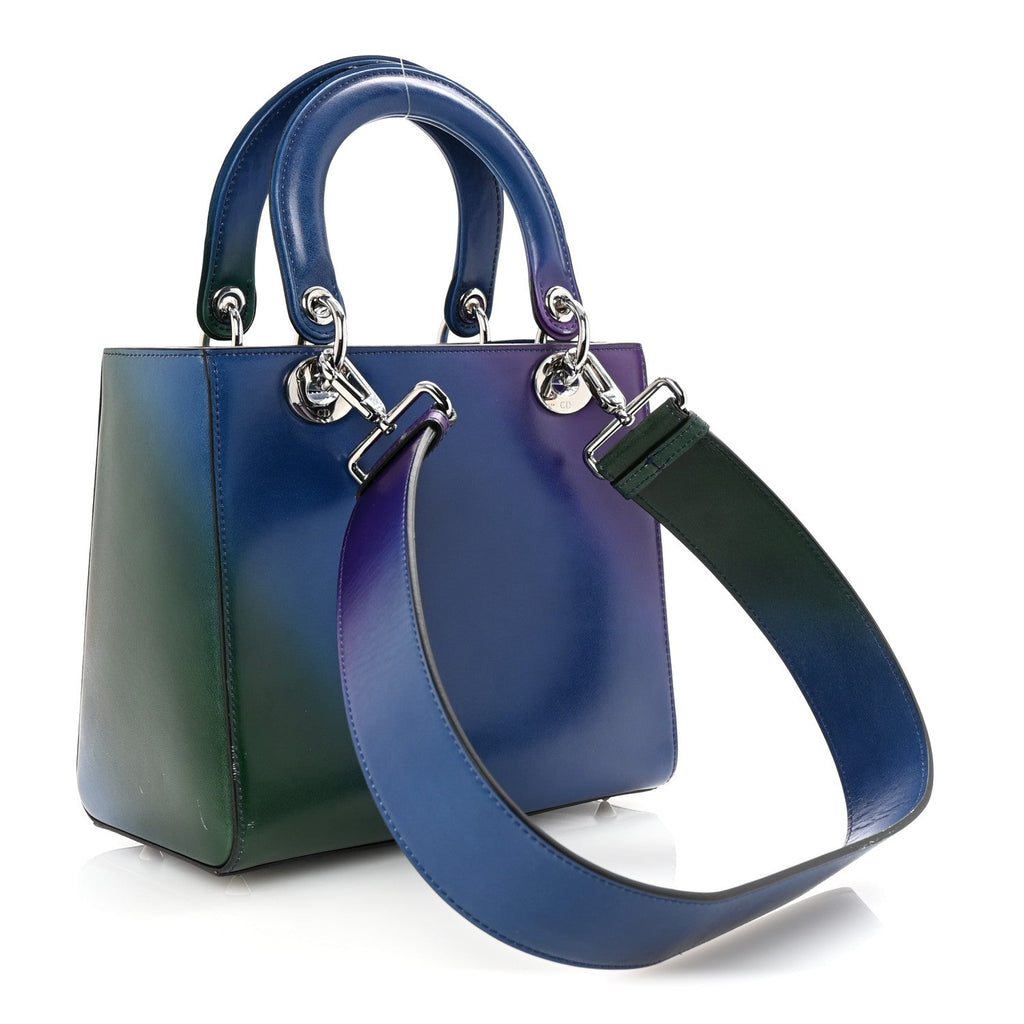 Box Calfskin Gradient Medium Lady Dior Purple Blue Green
