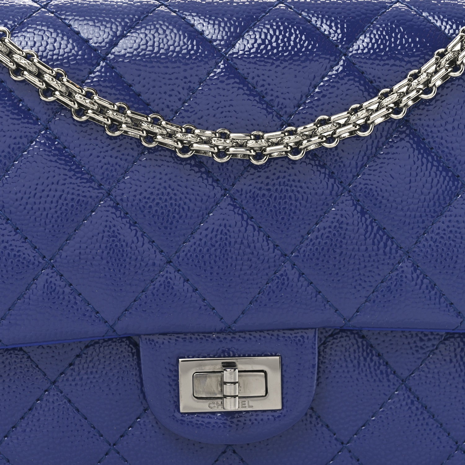 Patent Caviar Quilted 2.55 Reissue 226 Flap Navy Blue
