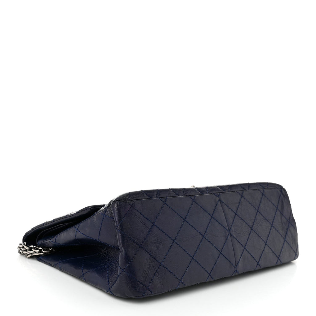 Aged Calfskin Quilted 2.55 Reissue 226 Flap Dark Blue