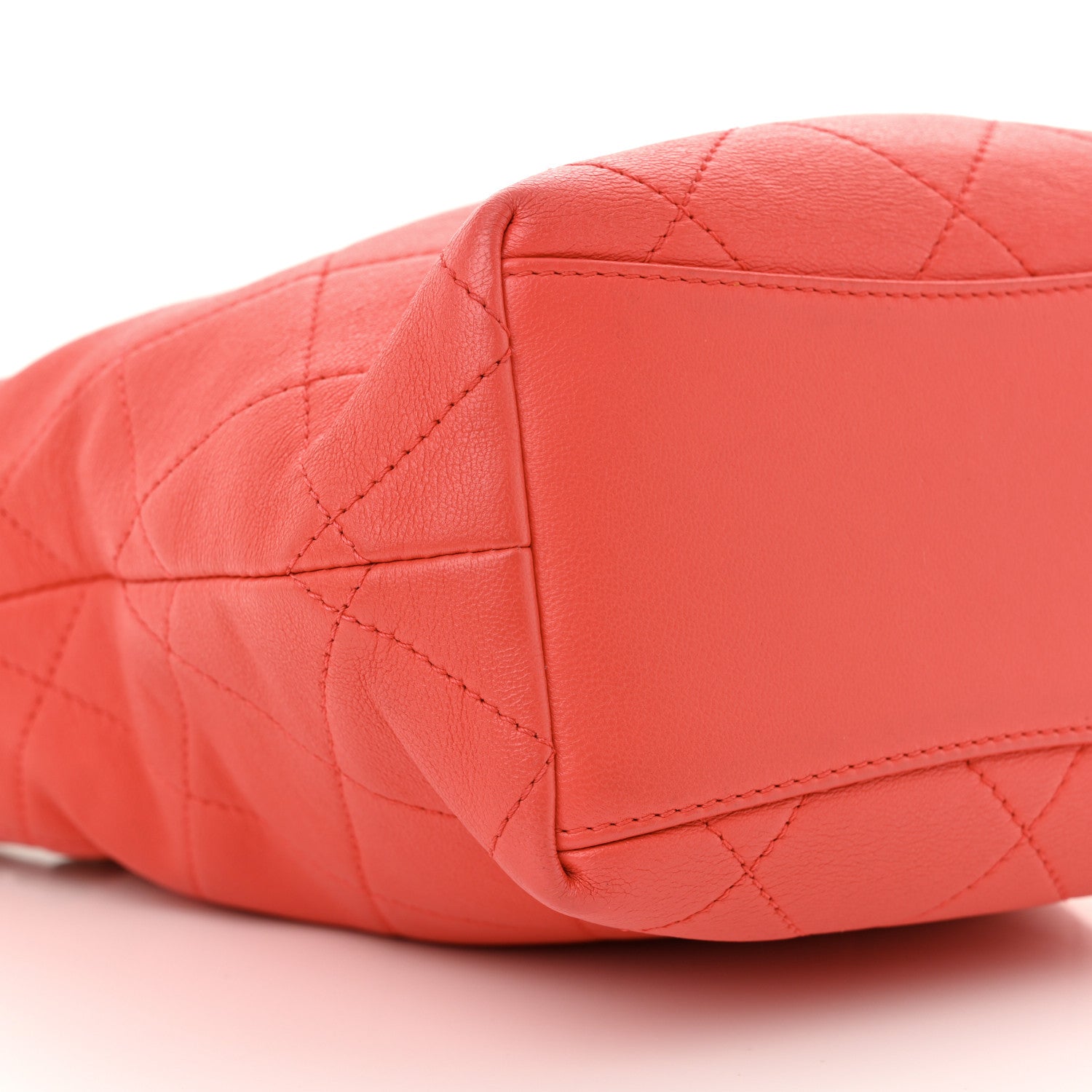 Lambskin Resin Quilted Small Pearl Samba Bucket Bag Dark Pink
