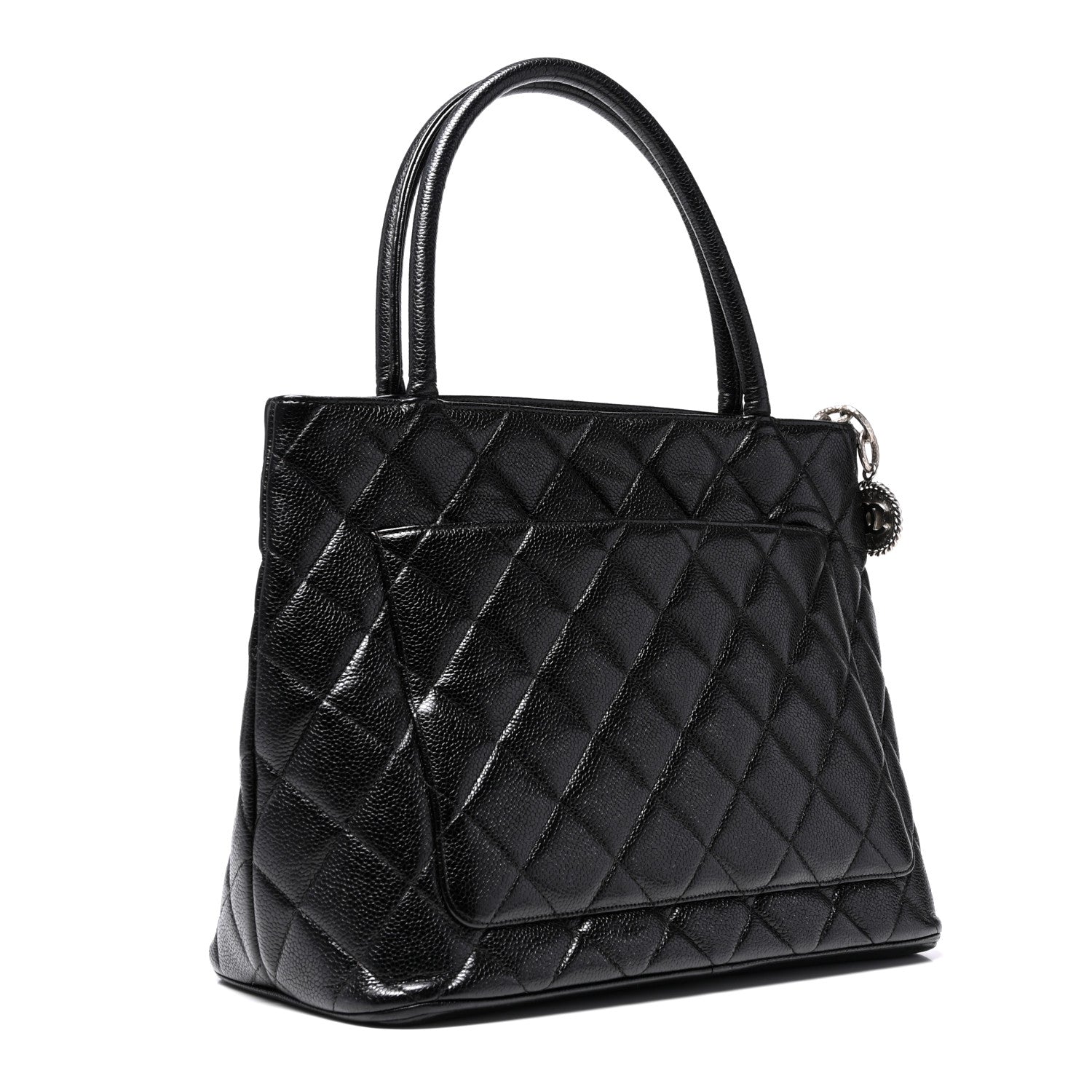 Caviar Quilted Medallion Tote Black
