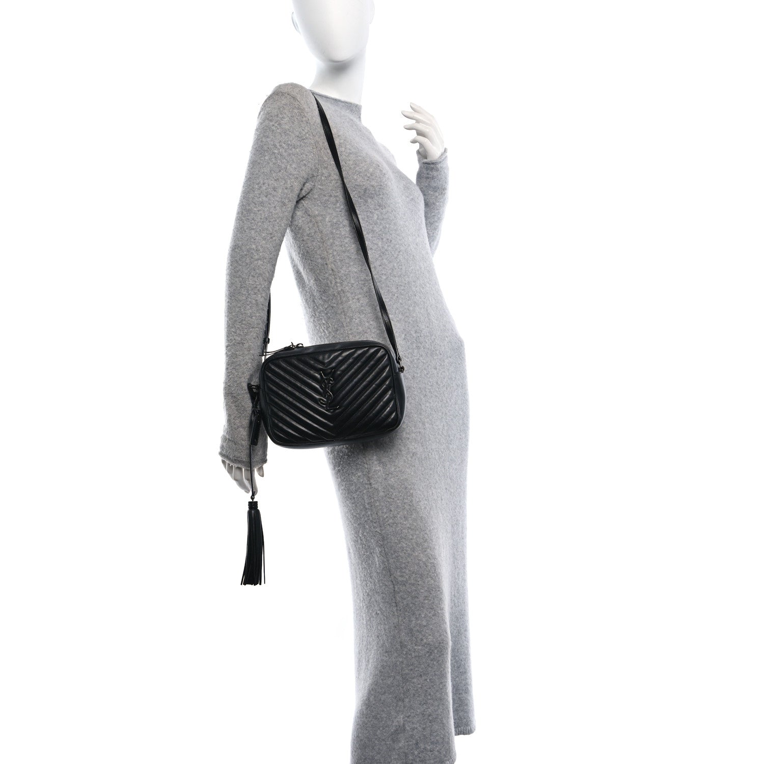 Calfskin Matelasse Monogram Monochrome Lou Camera Bag Black