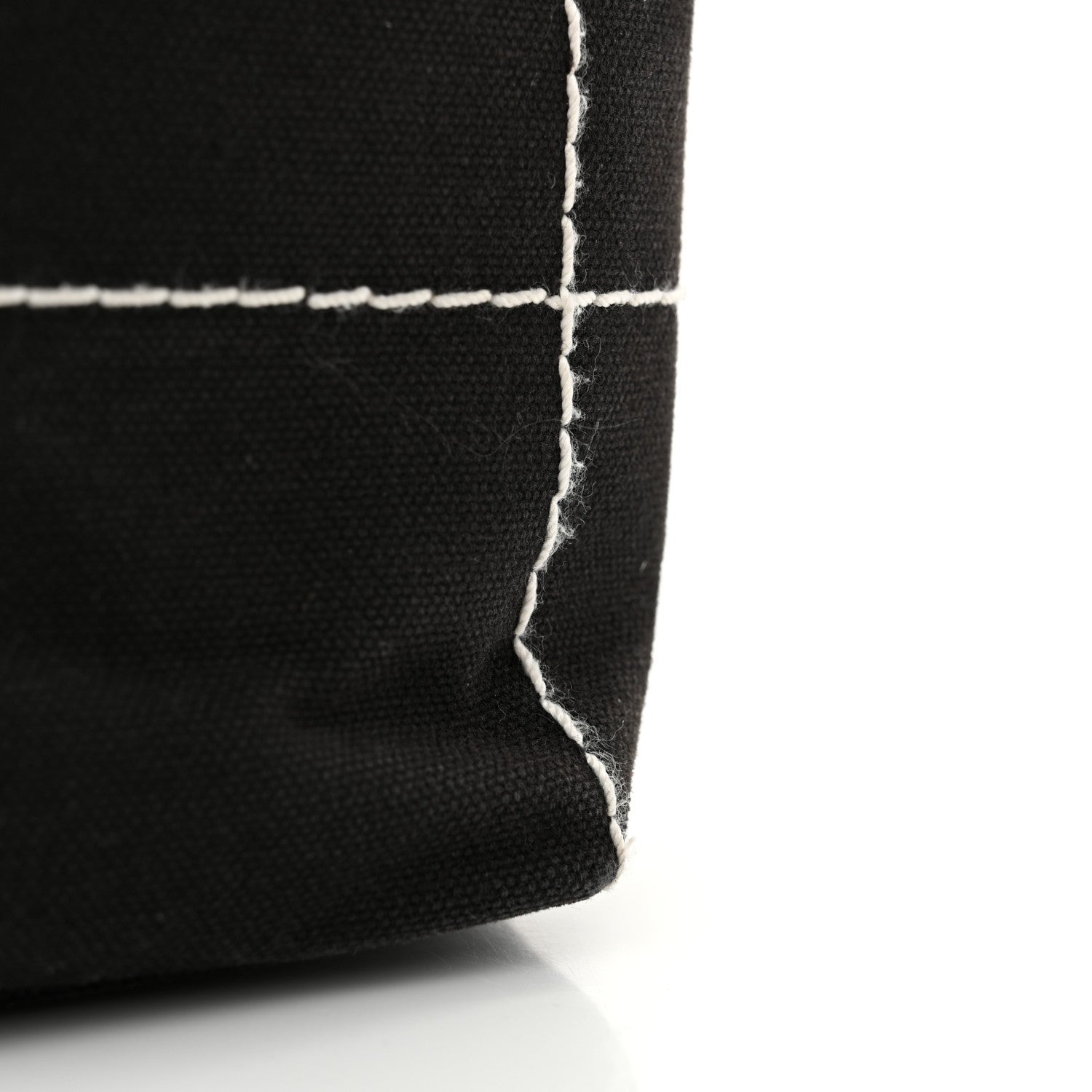 Canvas Square Stitched CC Small Tote Bag Black