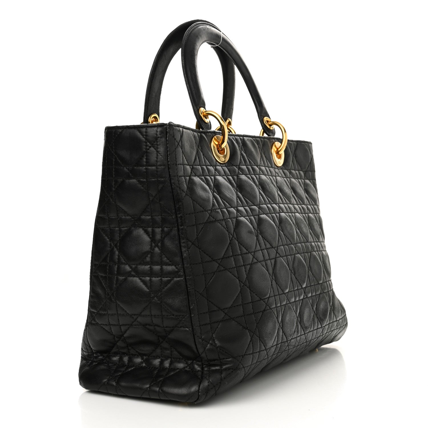 Lambskin Cannage Large Lady Dior Black