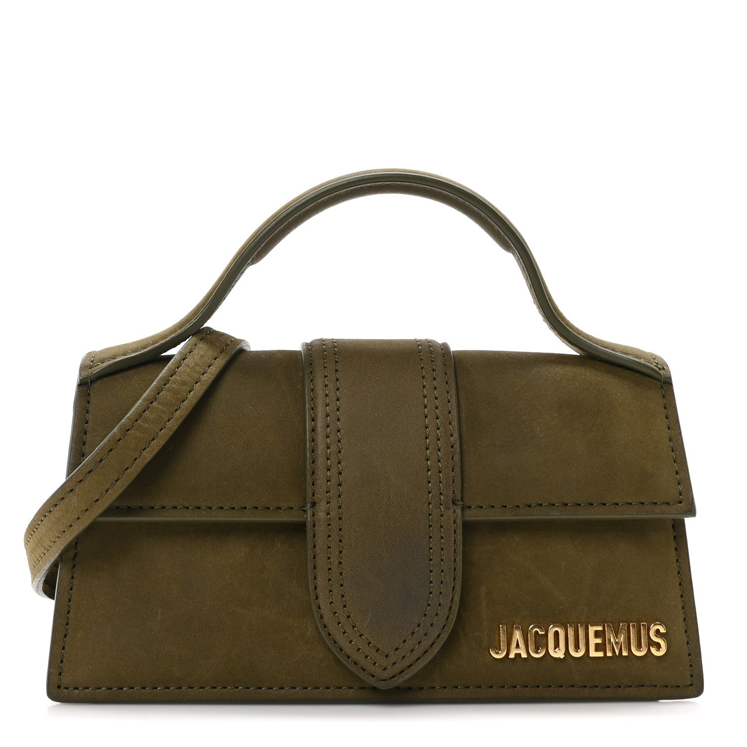 Suede Calfskin Le Bambino Dark Khaki