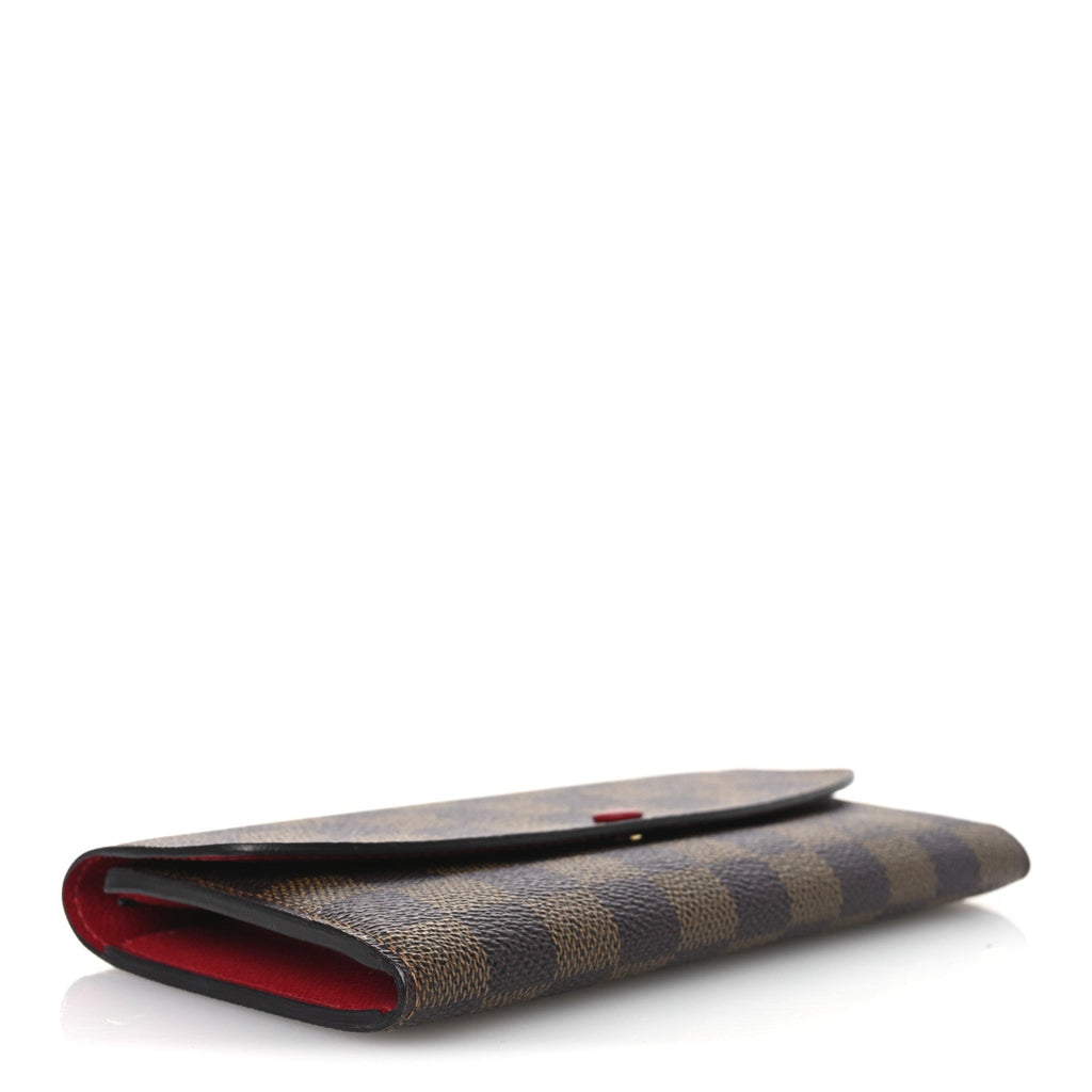Damier Ebene Emilie Wallet Red