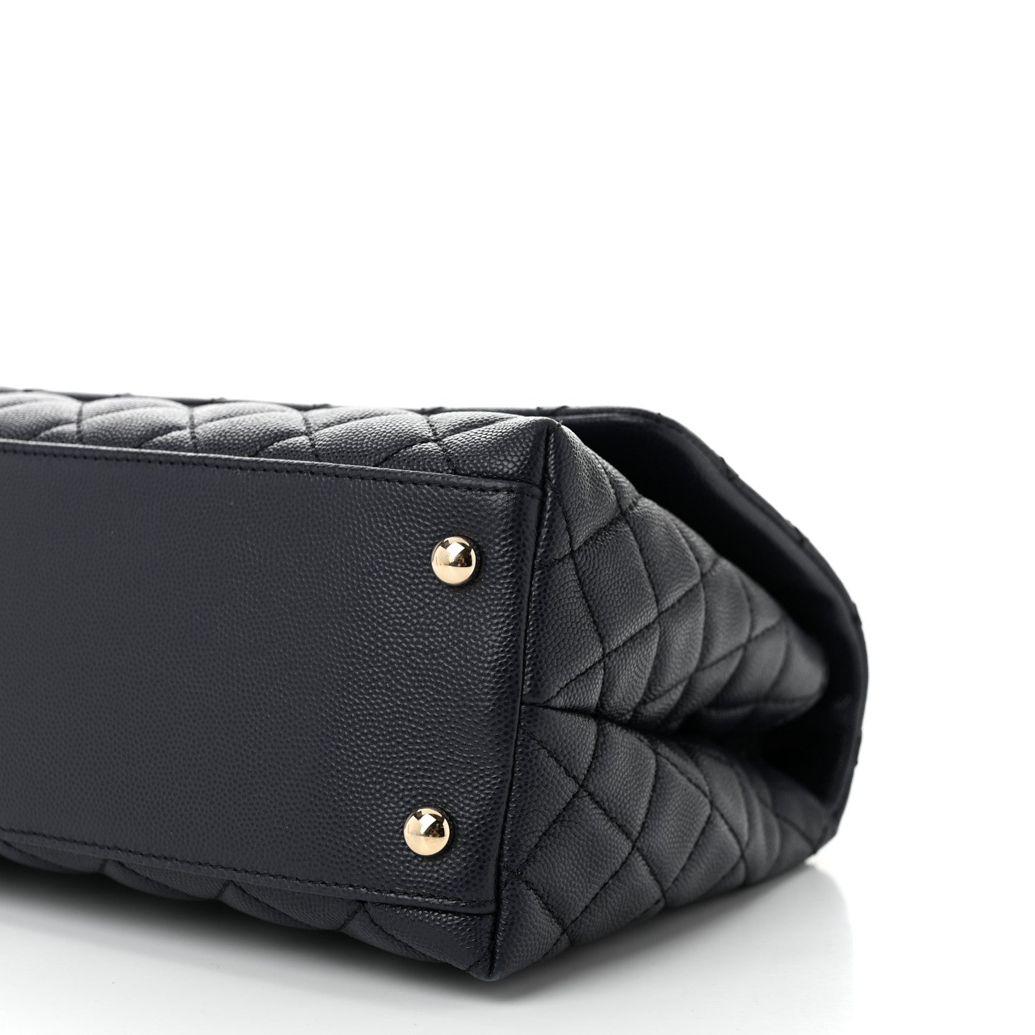 Caviar Quilted Small Coco Handle Flap Navy