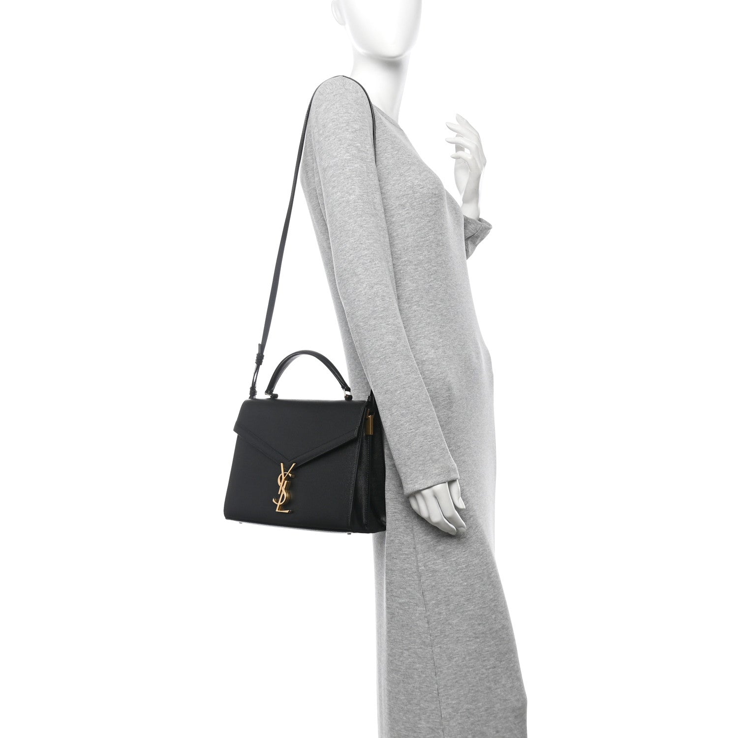 Grain de Poudre Medium Classic Monogram Cassandra Top Handle Black
