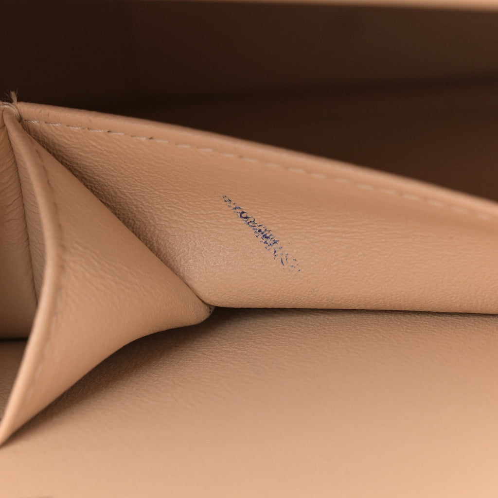 Caviar Quilted Jumbo Double Flap Beige