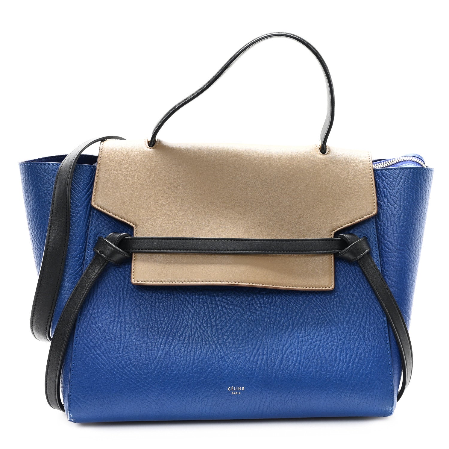 Elephant Calfskin Mini Tri-Color Belt Bag Indigo