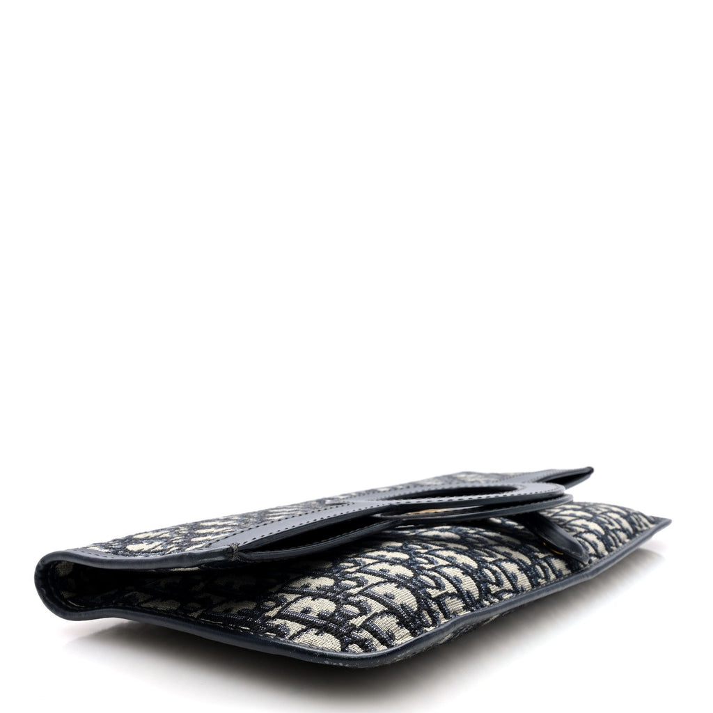 Oblique Fold Over Clutch Blue