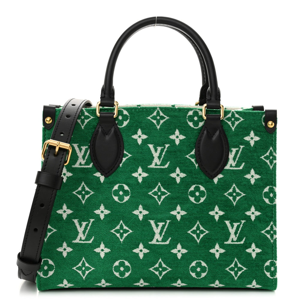 Jacquard Velvet Monogram Onthego PM Green
