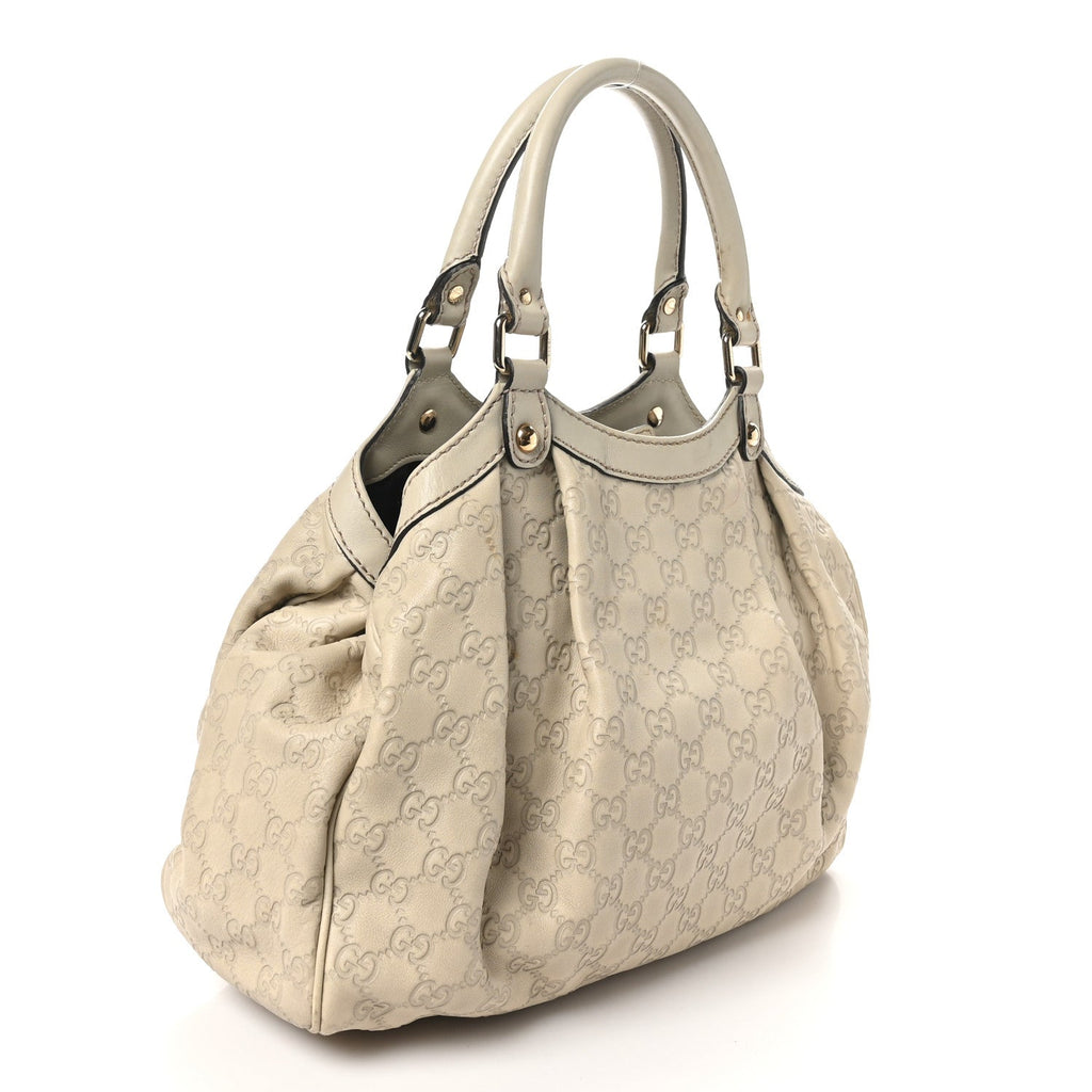 Guccissima Medium Sukey Tote Mystic White