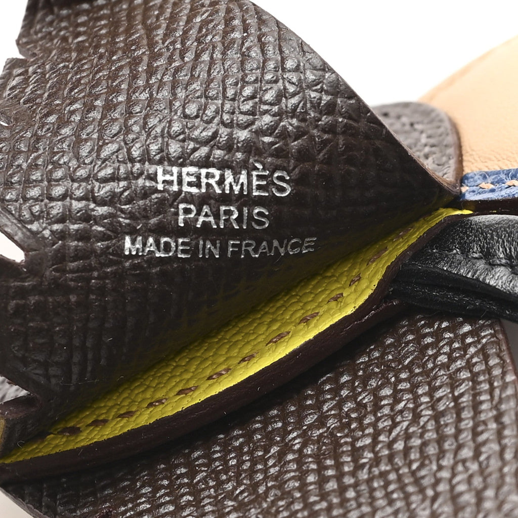 Epsom Swift Chevre Mysore Birdy Bag Charm Jaune Ambre Black Biscuit