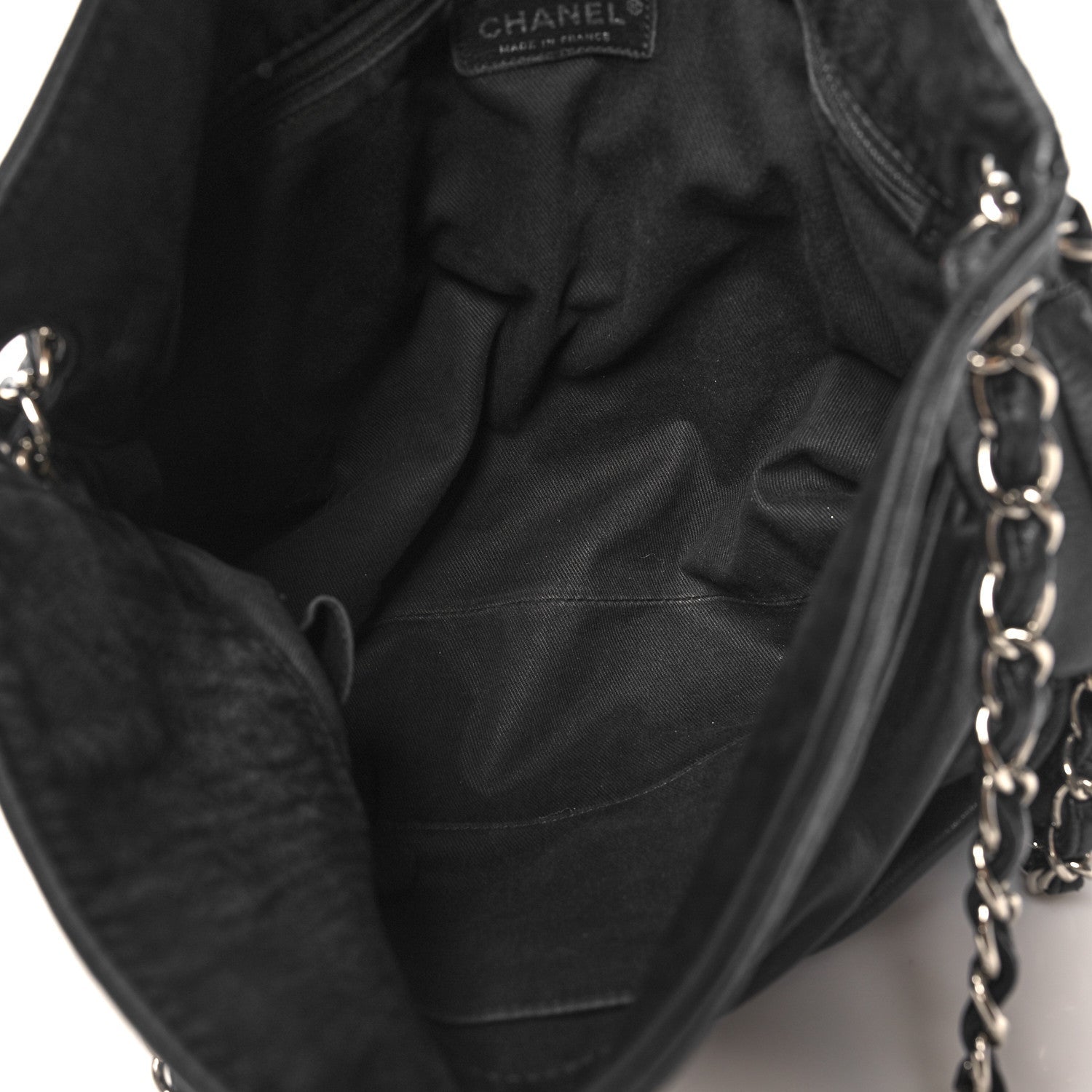 Lambskin Large Sharpei Shoulder Bag Black