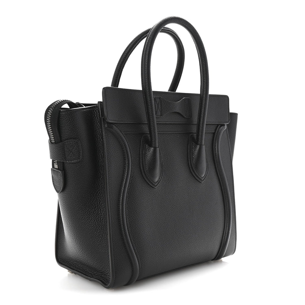 Drummed Calfskin Micro Luggage Black