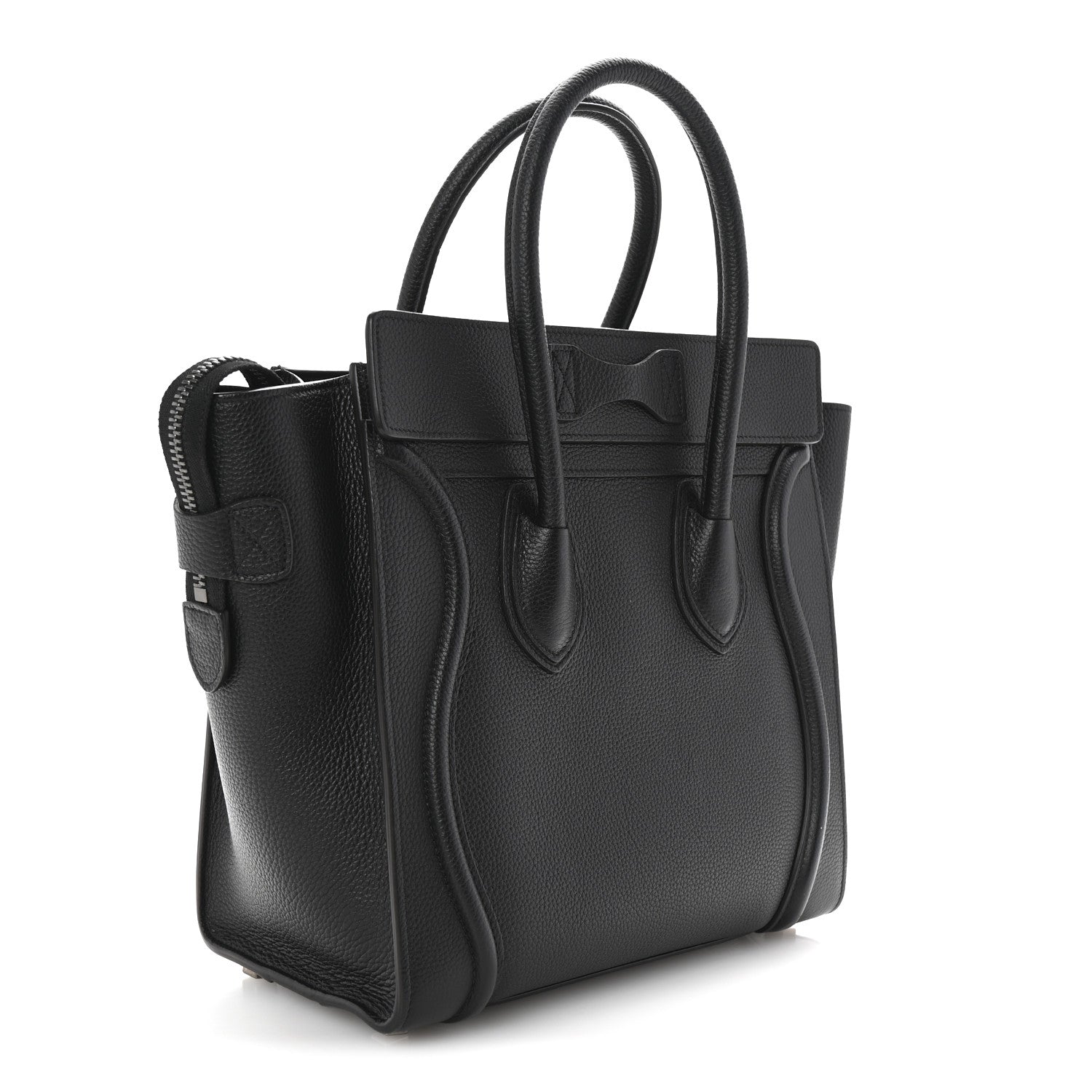 Drummed Calfskin Micro Luggage Black