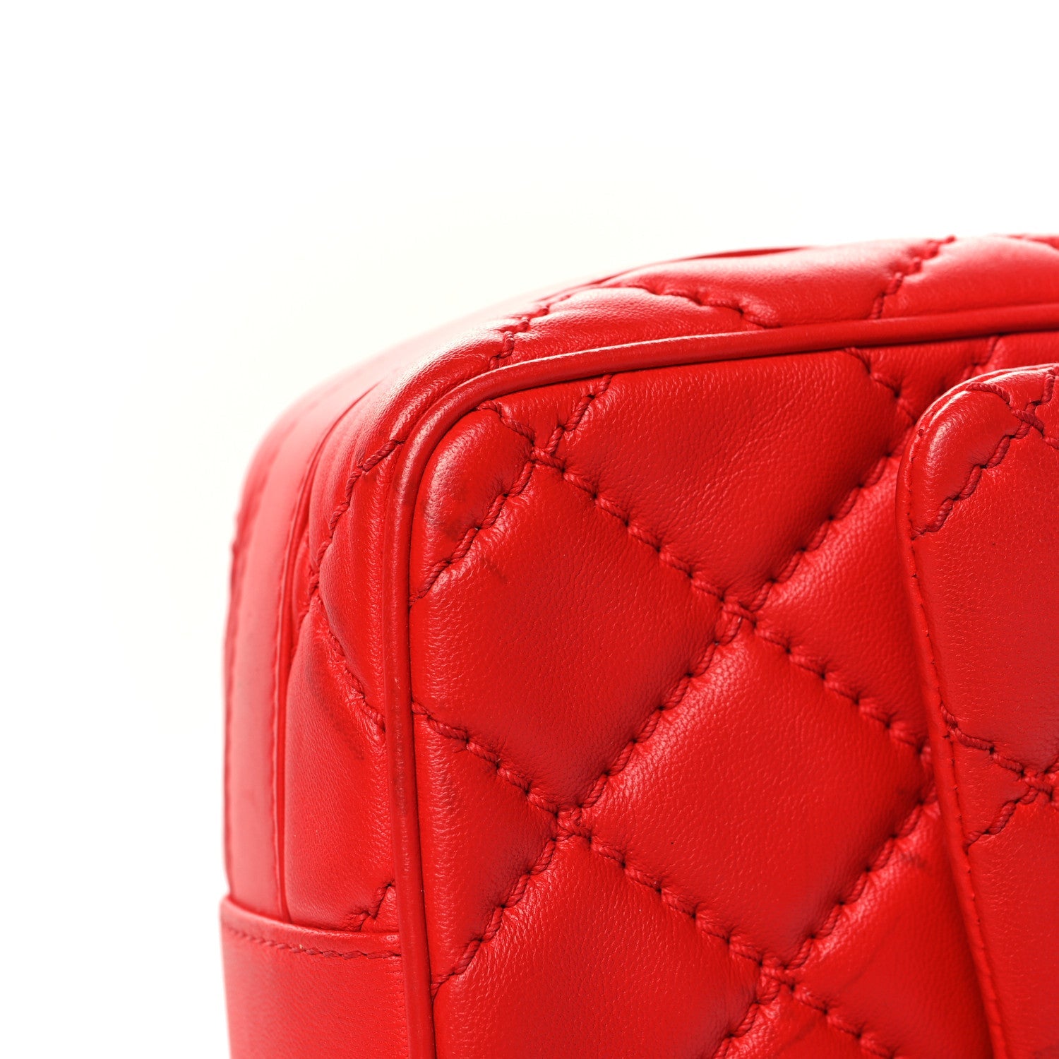 Lambskin Quilted Medium Easy Carry Flap Red