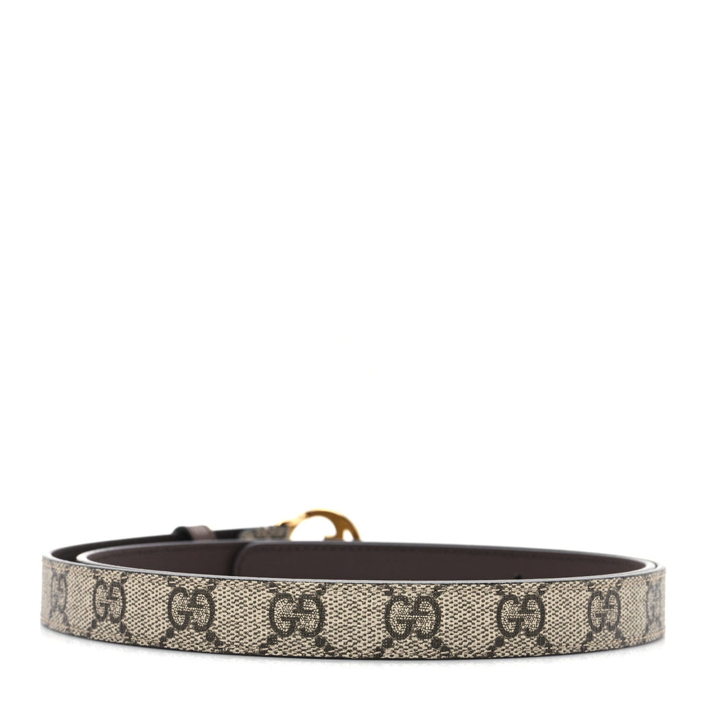 GG Supreme Monogram Textured Dollar Calfskin Blondie 30mm Belt 100 40 Beige Ebony New Acero