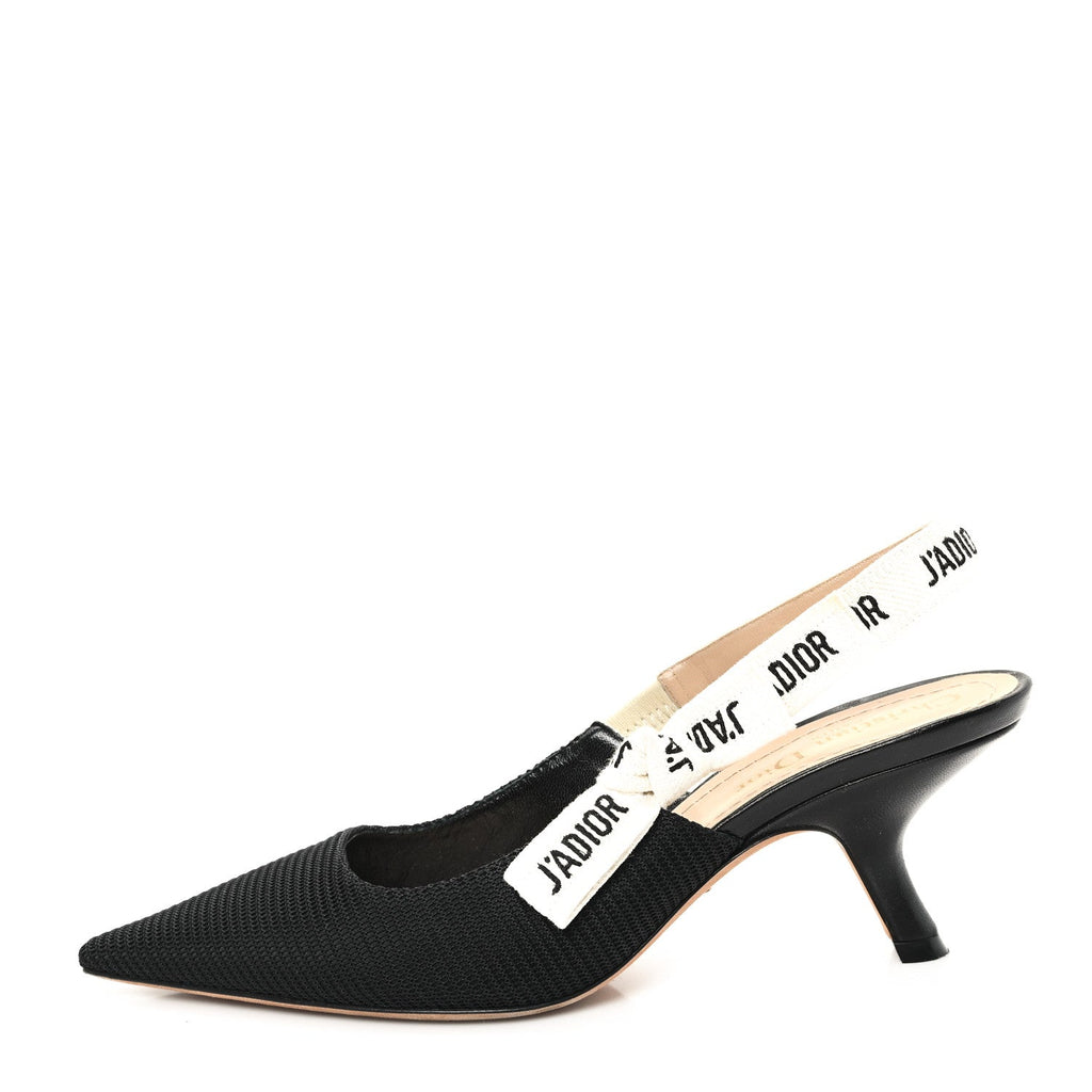 Technical Canvas Ribbon J Adior Slingback 65mm Pumps 36.5 Black