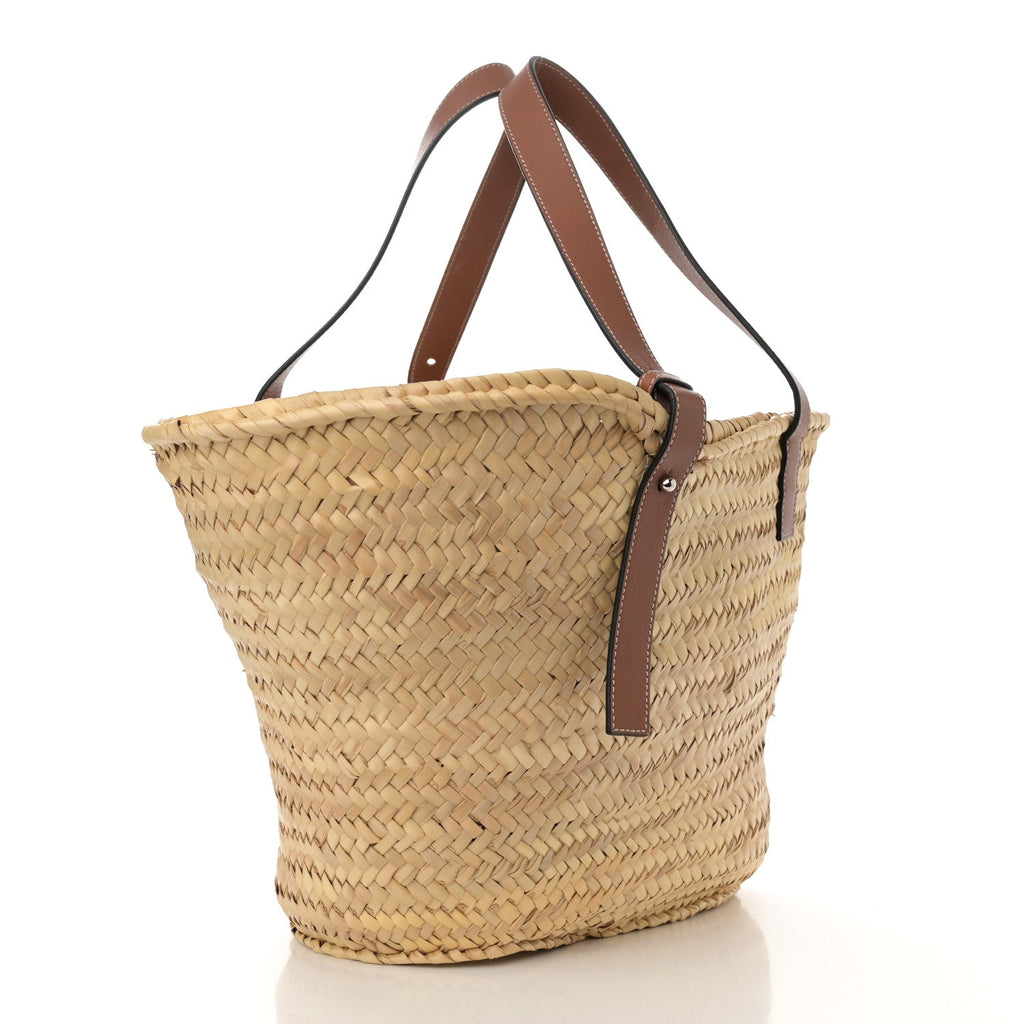 Raffia Basket Tote Bag Natural Tan