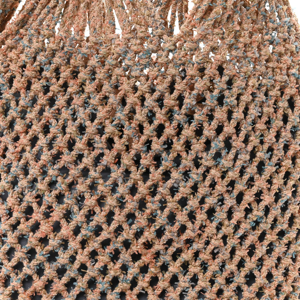 Lambskin Mixed Fibers Large Shopping Bag Beige Pink