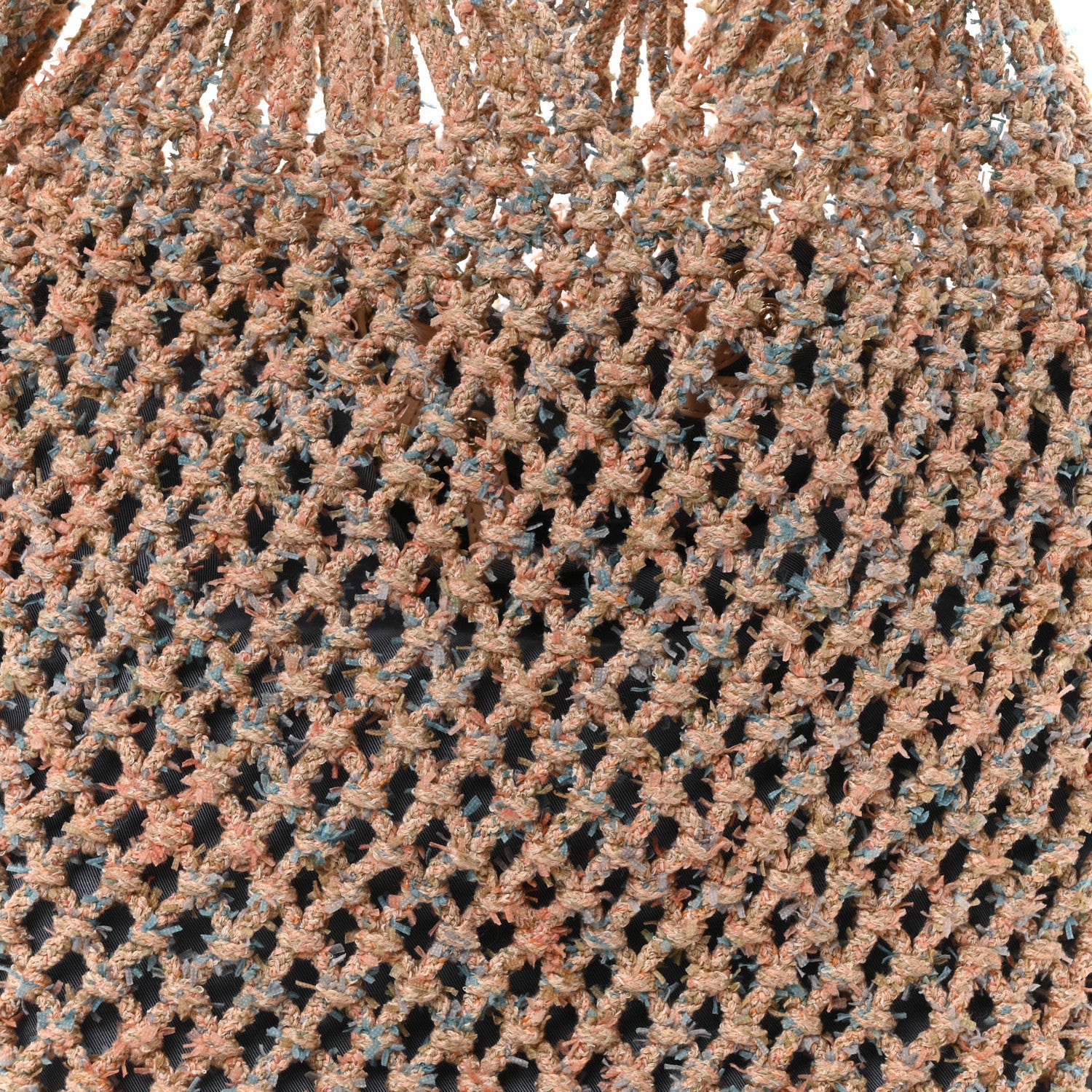 Lambskin Mixed Fibers Large Shopping Bag Beige Pink