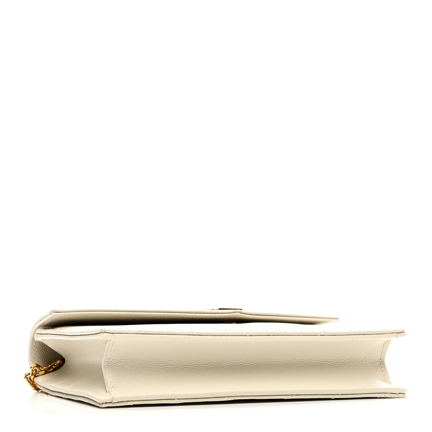 Grain De Poudre Matelasse Chevron Monogram Envelope Chain Wallet Crema Soft