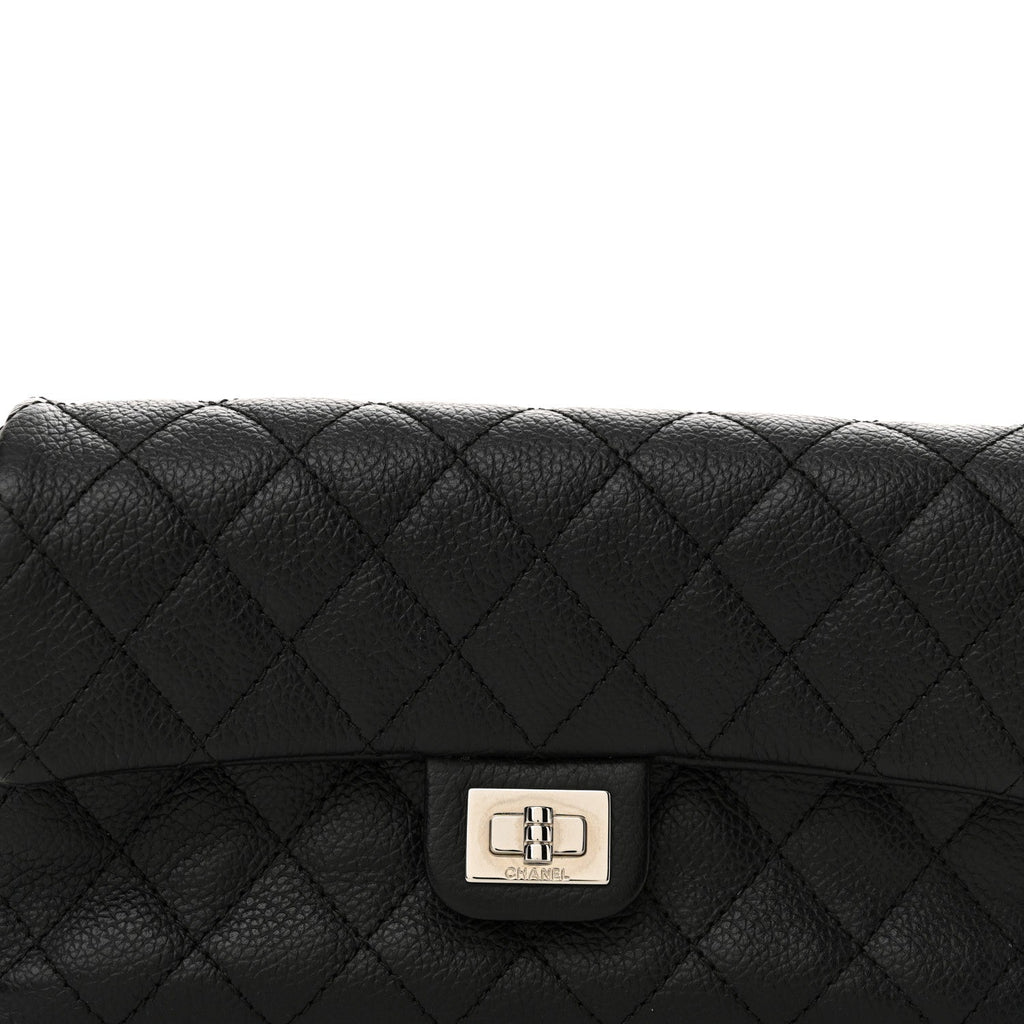 Grained Calfskin Quilted 2.55 Reissue Flap Belt Bag Clutch  Black