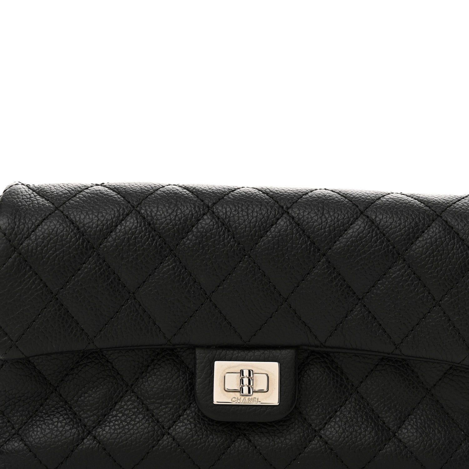 Grained Calfskin Quilted 2.55 Reissue Flap Belt Bag Clutch  Black