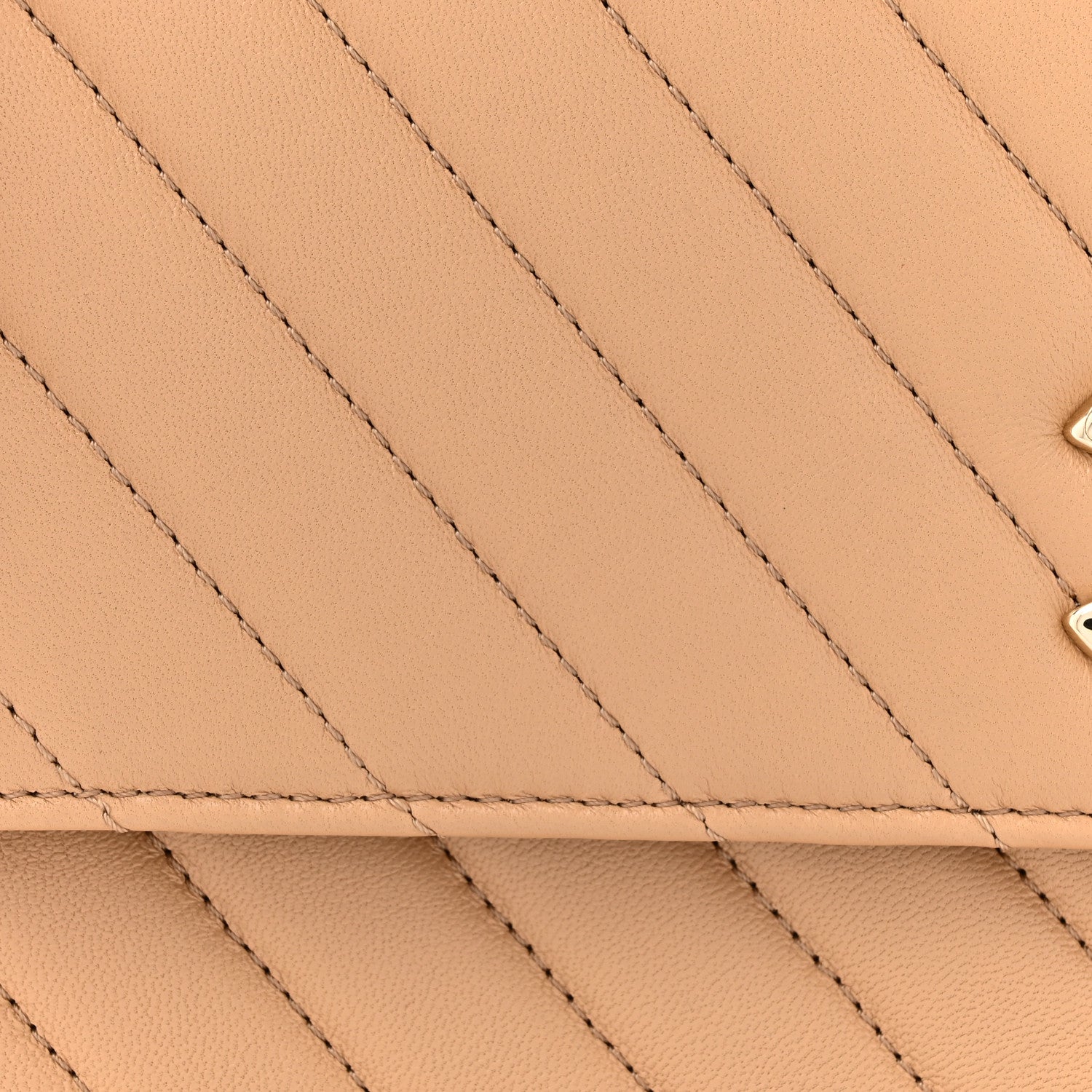 Lambskin Chevron Quilted Medium Trendy CC Dual Handle Flap Bag Beige