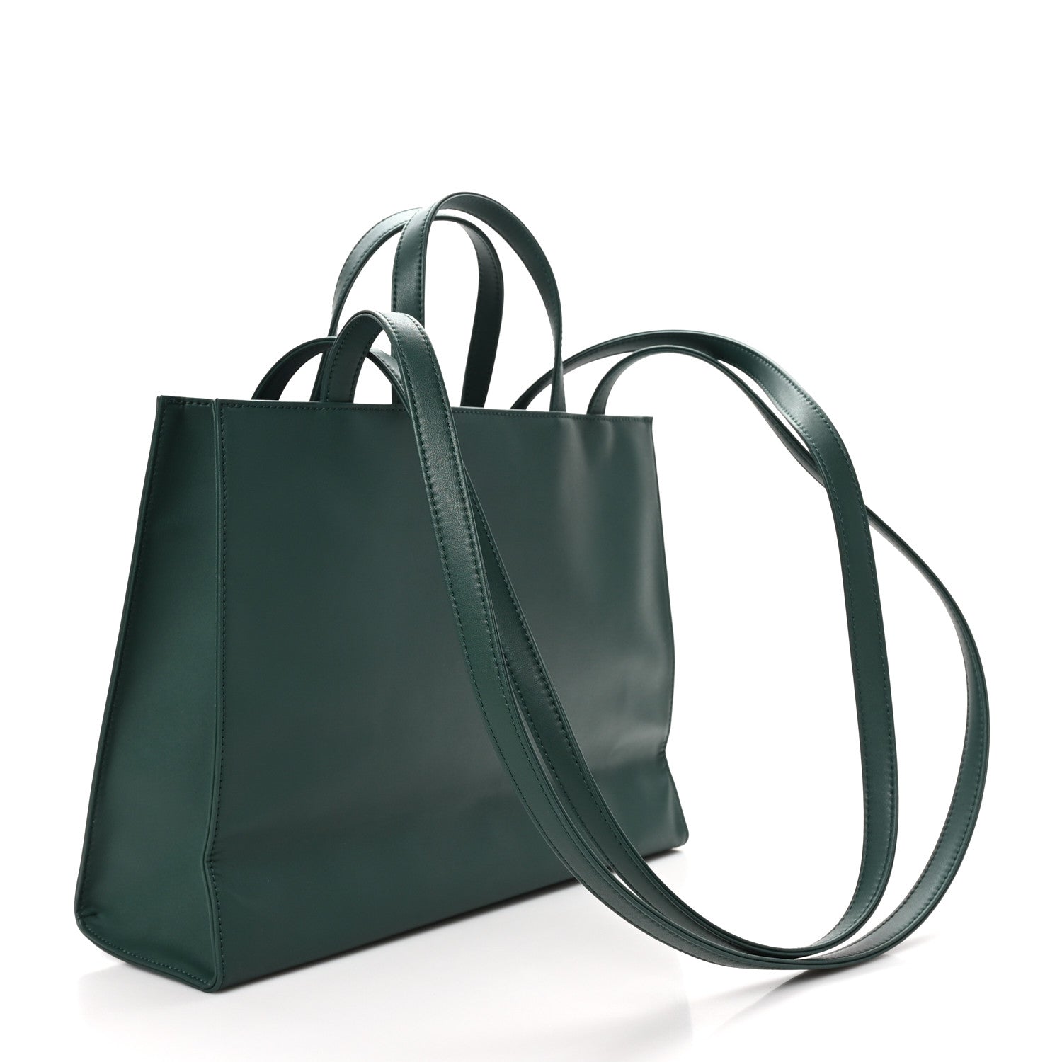 Vegan Leather Medium Shopping Bag Dark Olive