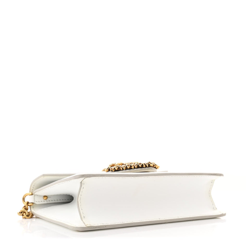 Smooth Calfskin Small Devotion Envelope Top Handle Bag White