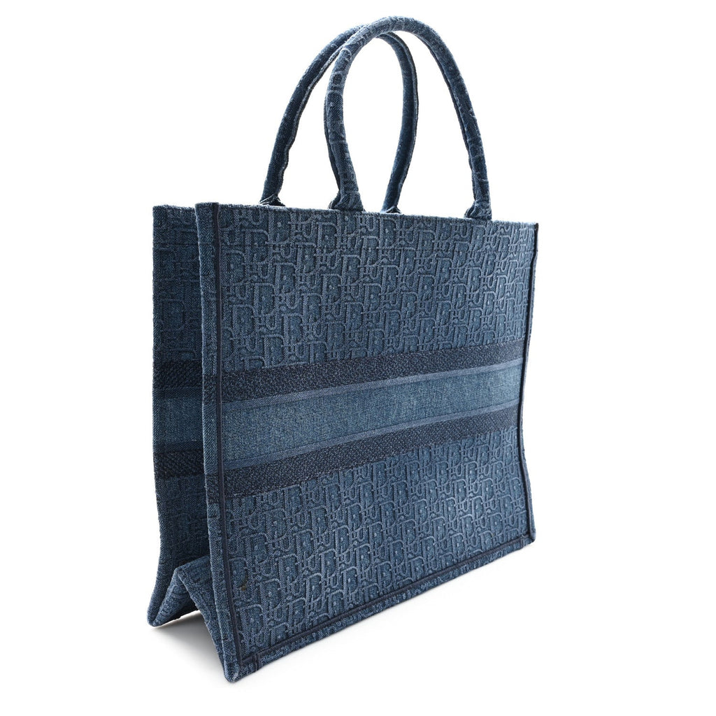 Oblique Denim Book Tote Denim Blue