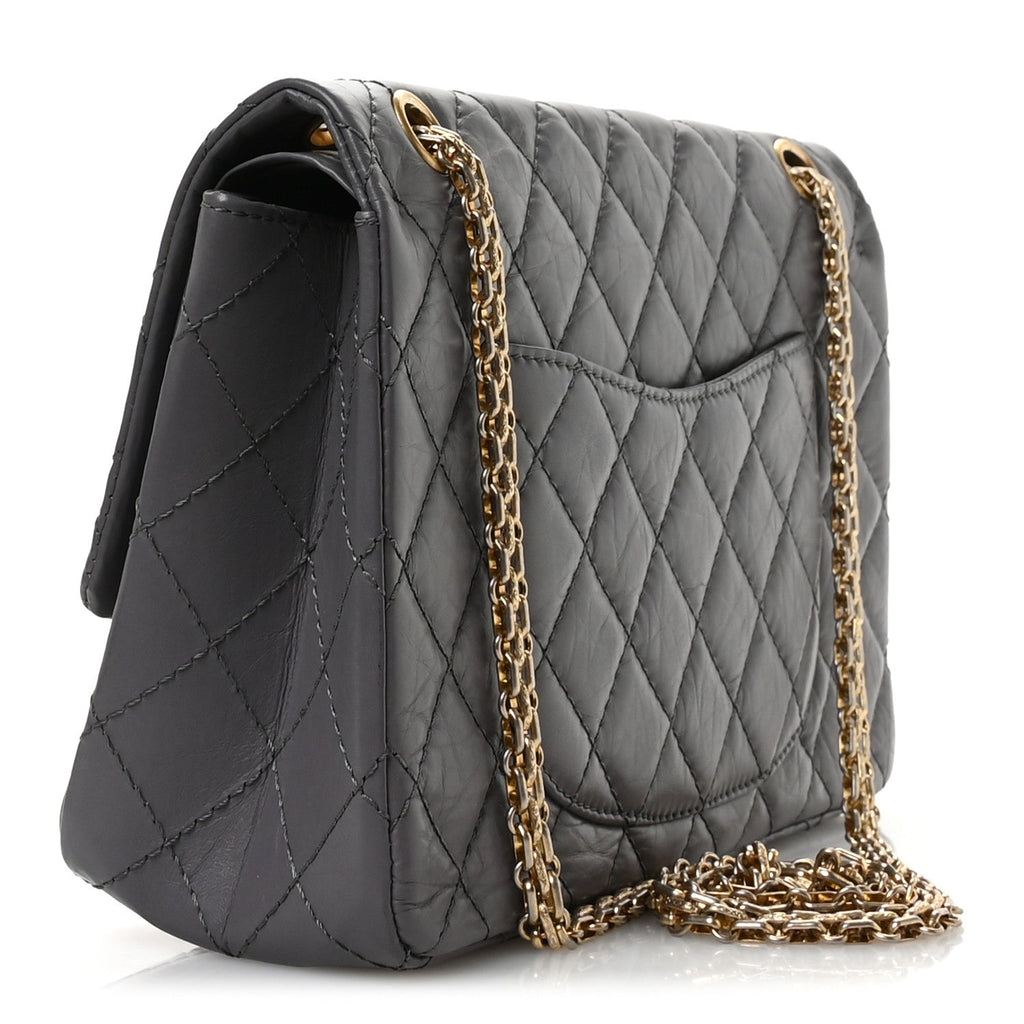 Aged Calfskin Quilted 2.55 Reissue 226 Flap Grey