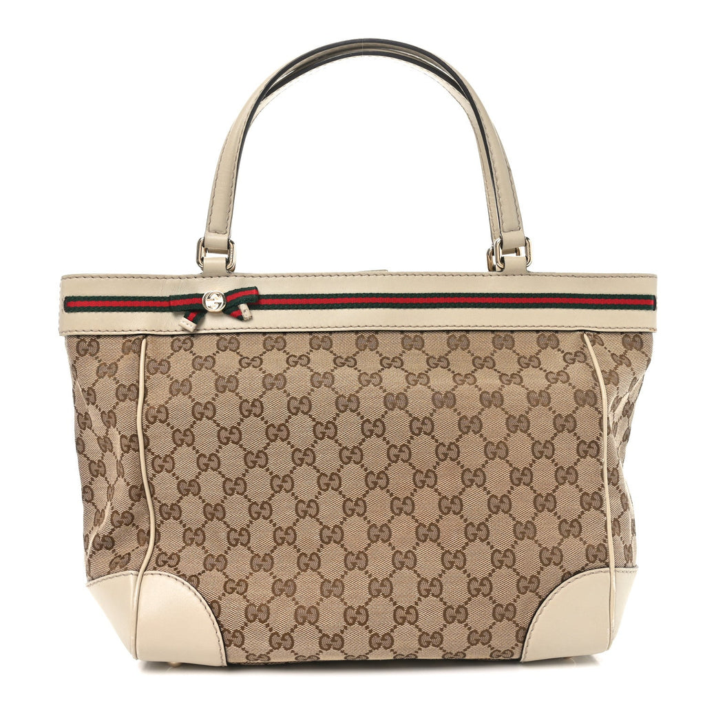 Monogram Web Medium Mayfair Tote Off White