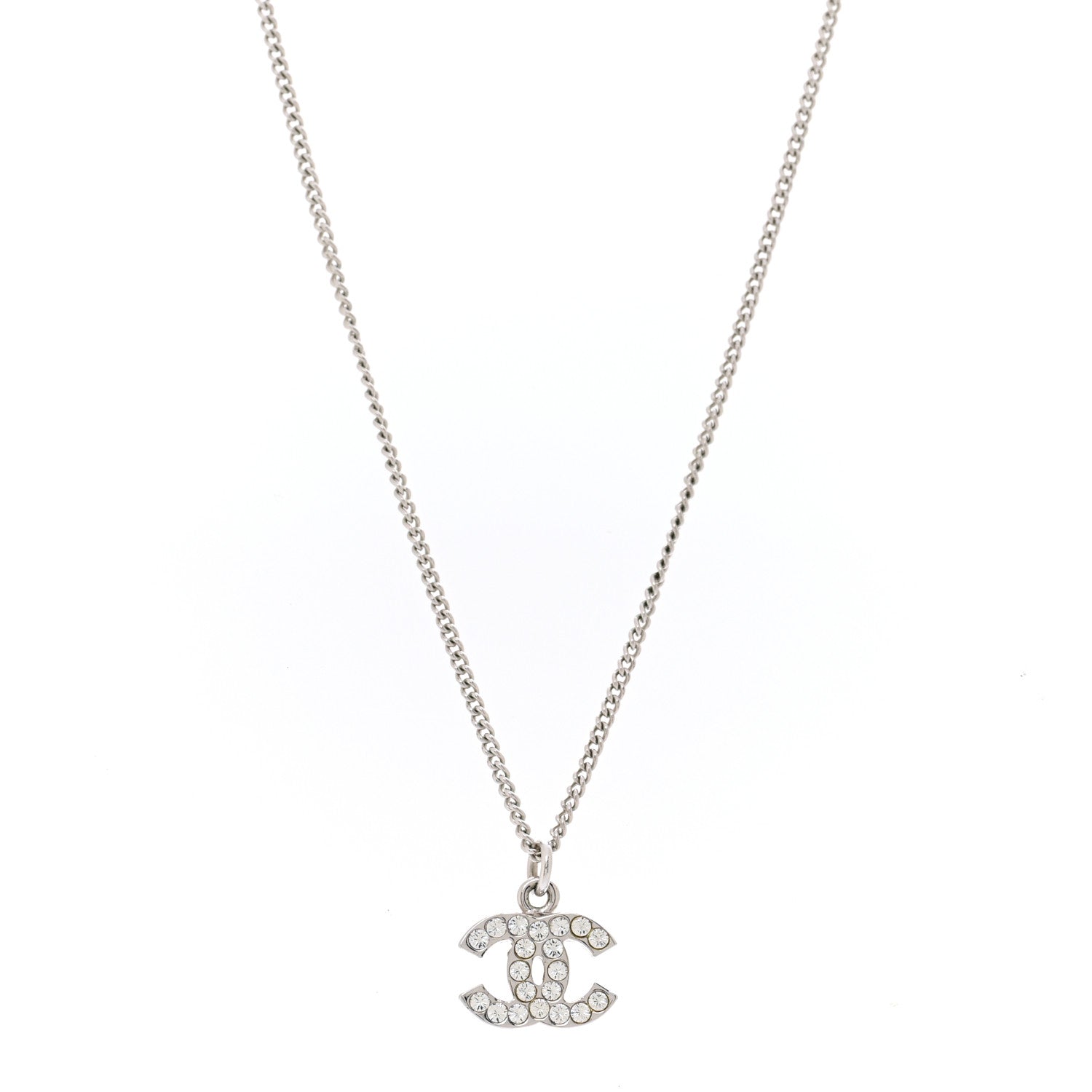 Crystal Timeless CC Necklace Silver