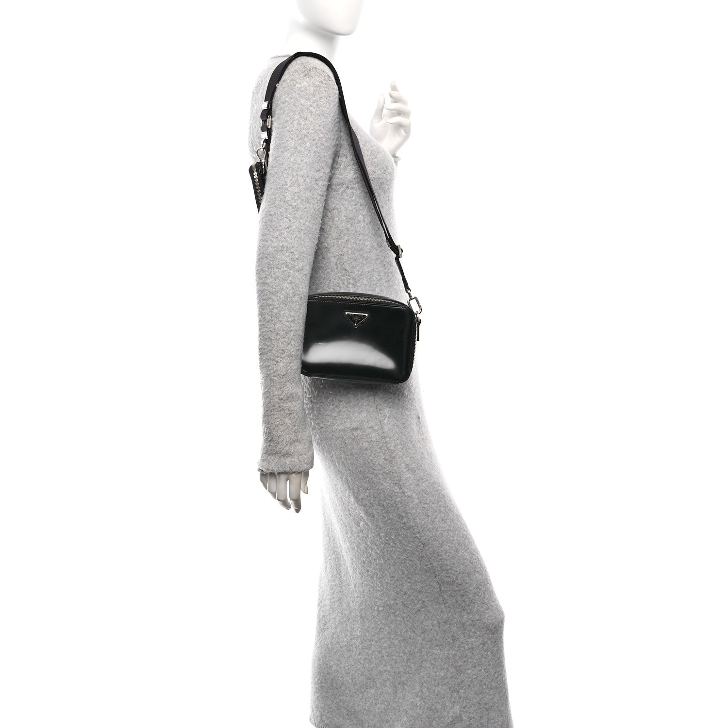 Spazzolato Small Brique Crossbody Bag Black
