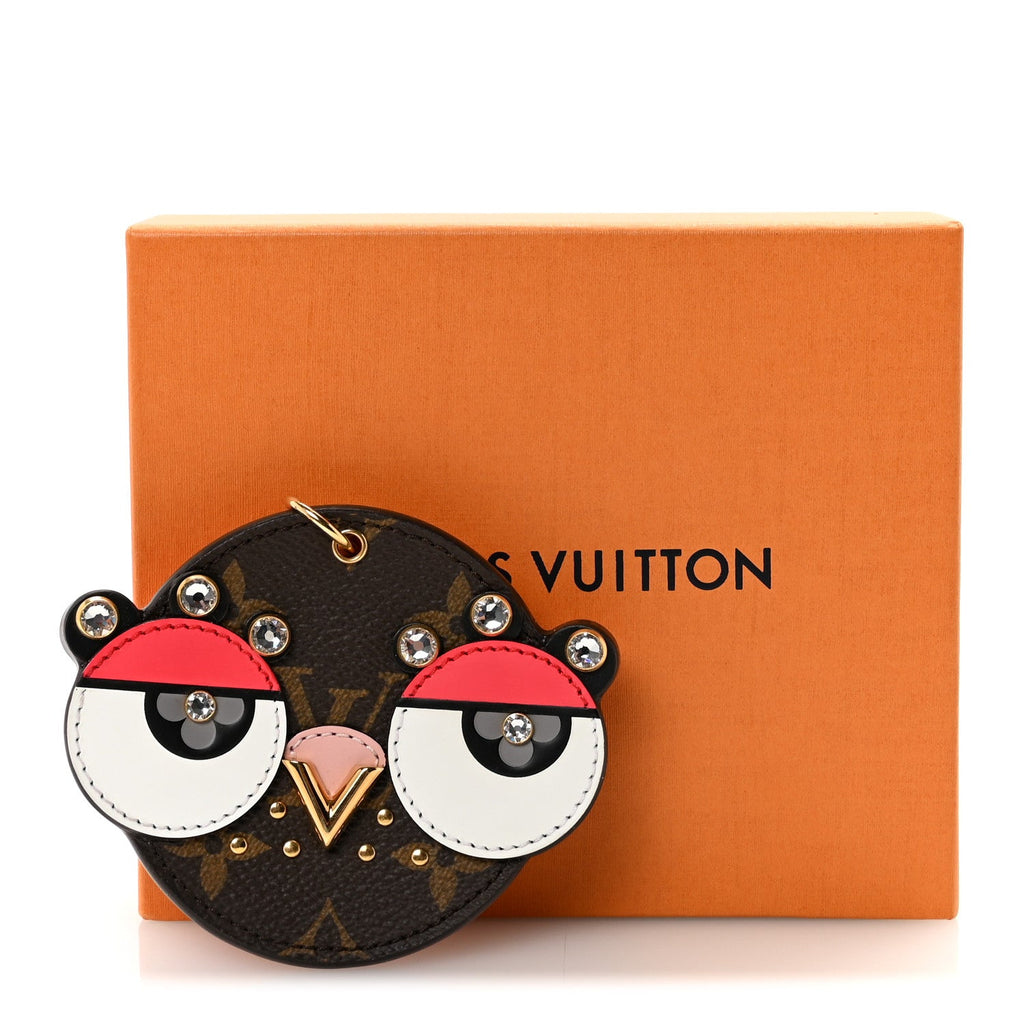 Monogram Animal Faces Bird Bag Charm