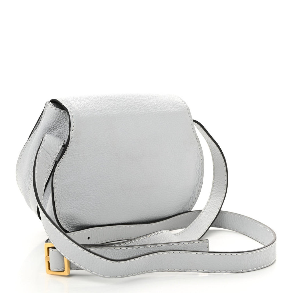 Calfskin Mini Marcie Round Crossbody Bag Faded Blue
