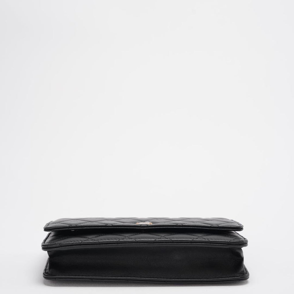 Chanel Wallet On Chain (WOC) Black Bag In Lambskin Leather With Gold Hardware 2018