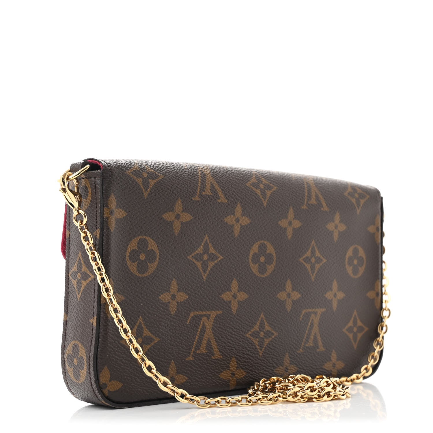 Monogram Pochette Felicie Chain Wallet Fuchsia
