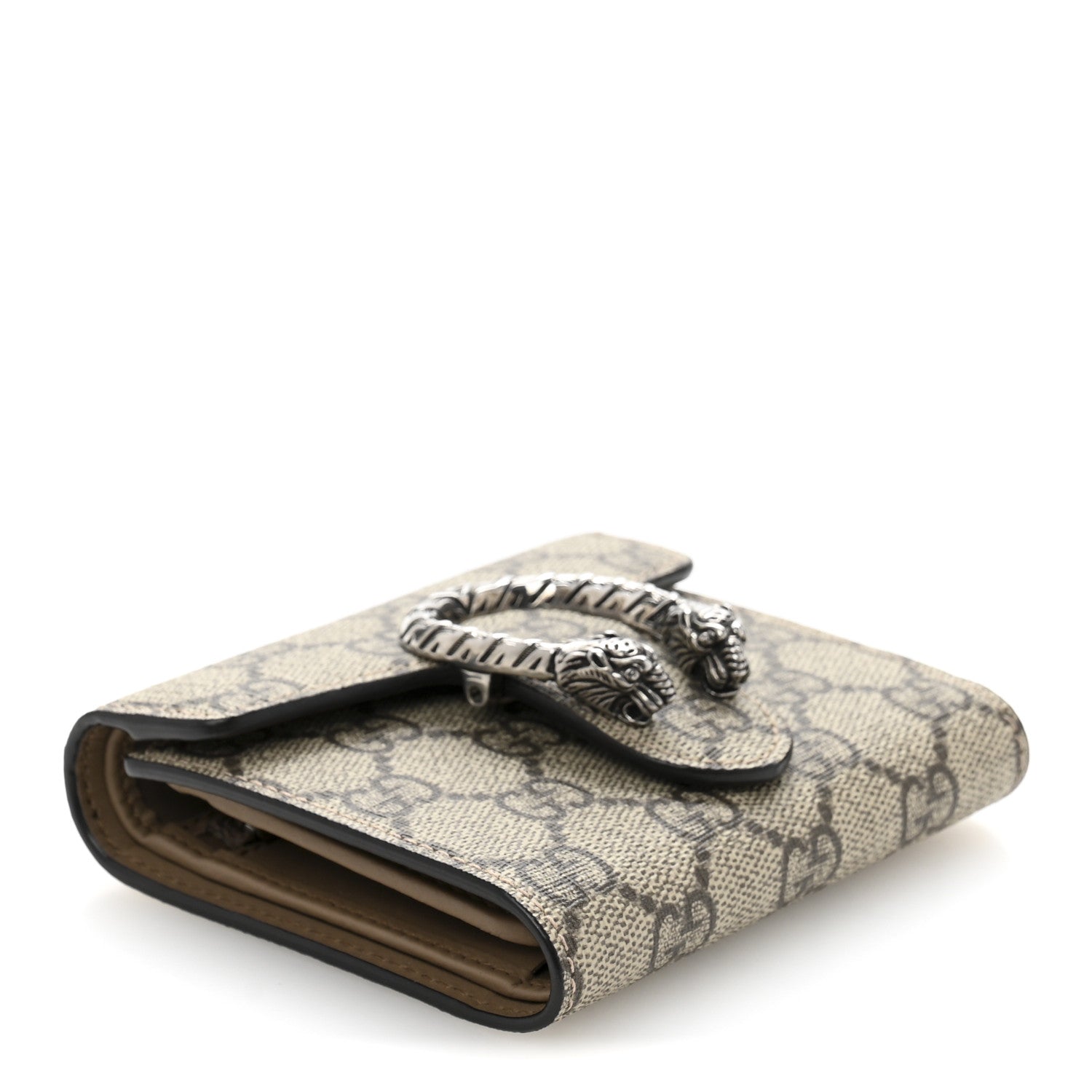 GG Supreme Monogram Dionysus  Case Wallet Beige Taupe