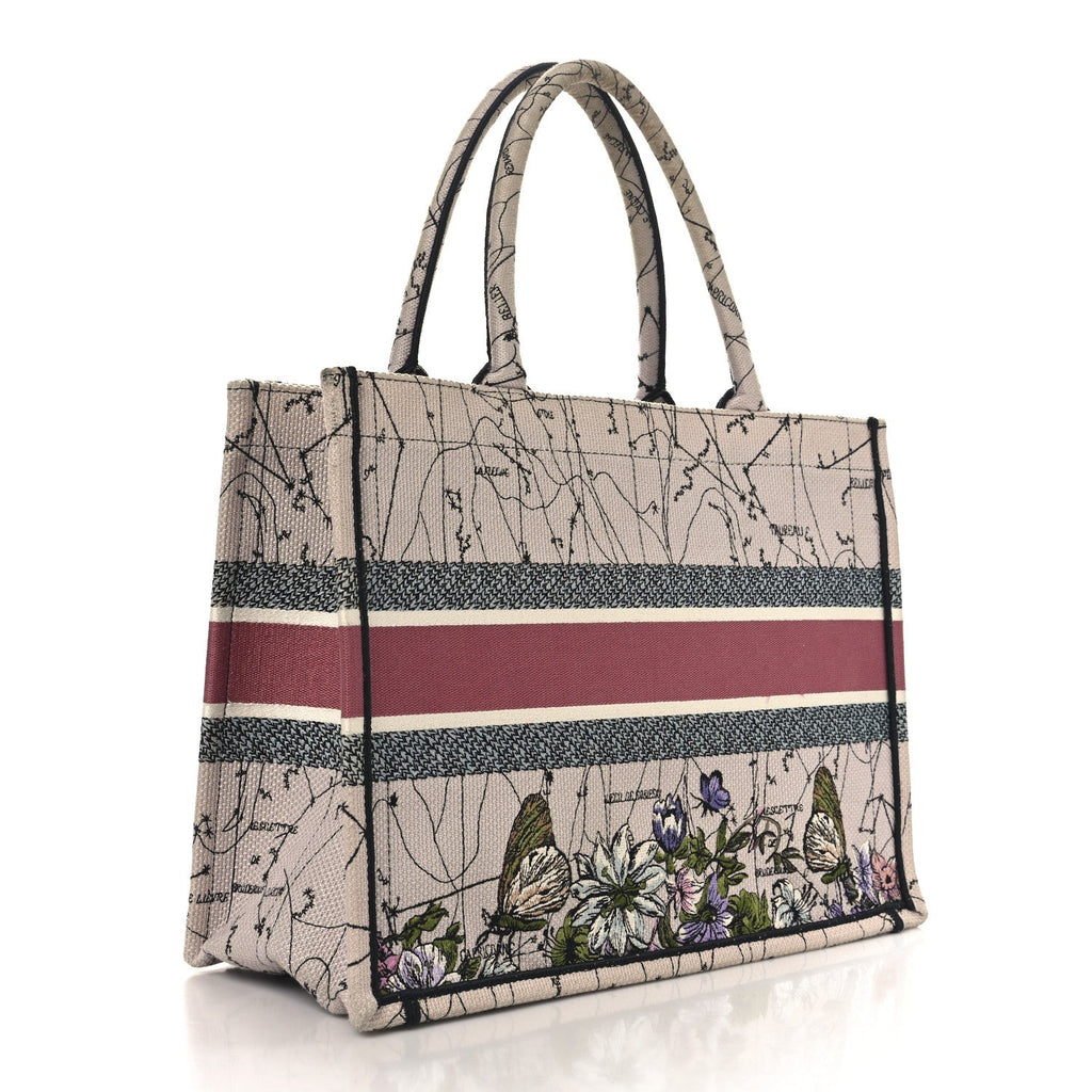 Canvas Embroidered Medium Zodiac Book Tote Latte Multicolor