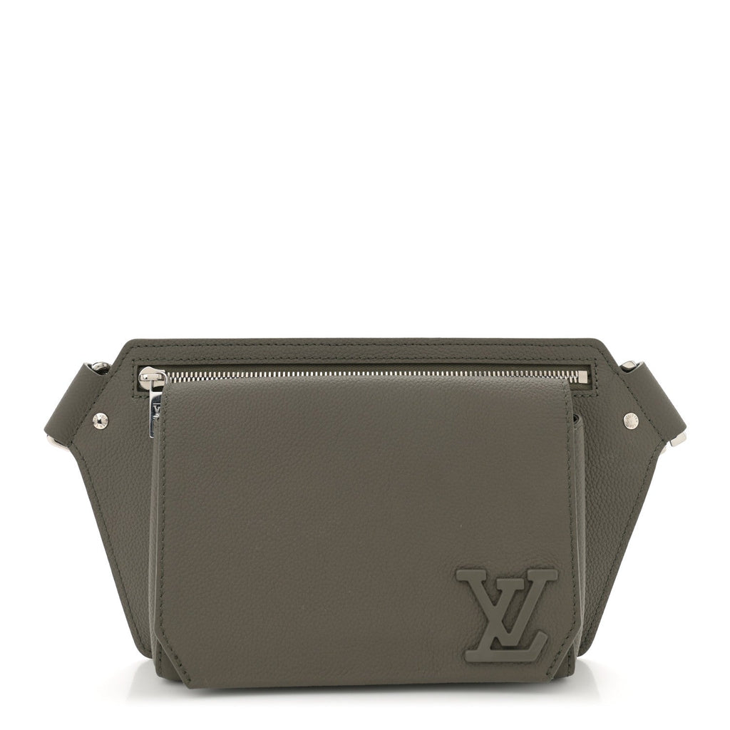 Grained Calfskin Aerogram Slingbag Khaki