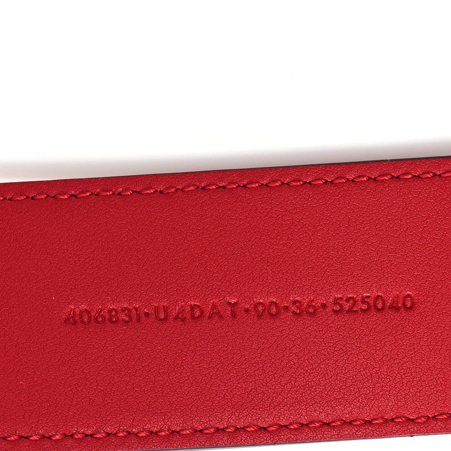 X ADIDAS Textured Dollar Calfskin Double G 40mm Belt 90 36 Hibiscus Red